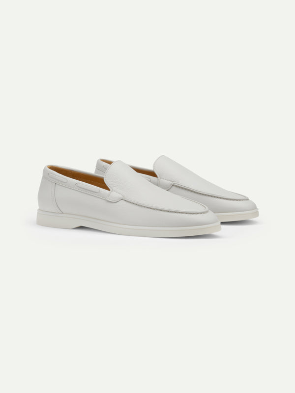 Aurélien | Classic Grey Grain Leather Yacht Loafer display picture 3