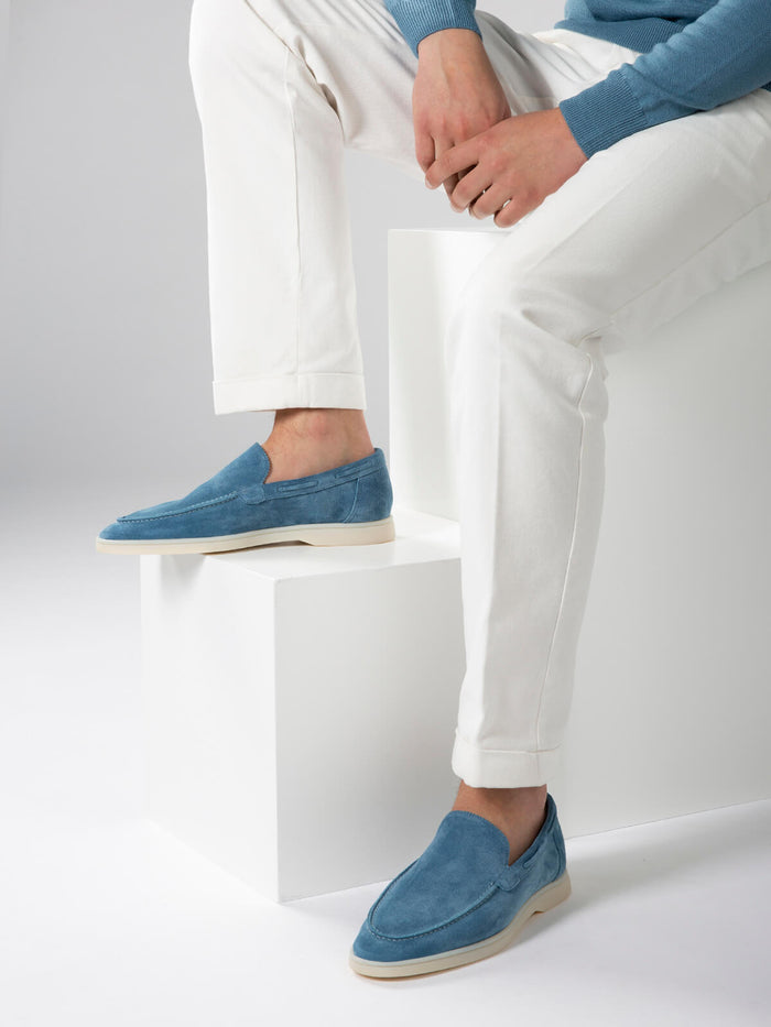 LP LOAFERS 25S IN OCEAN BLUE CASHMERE
