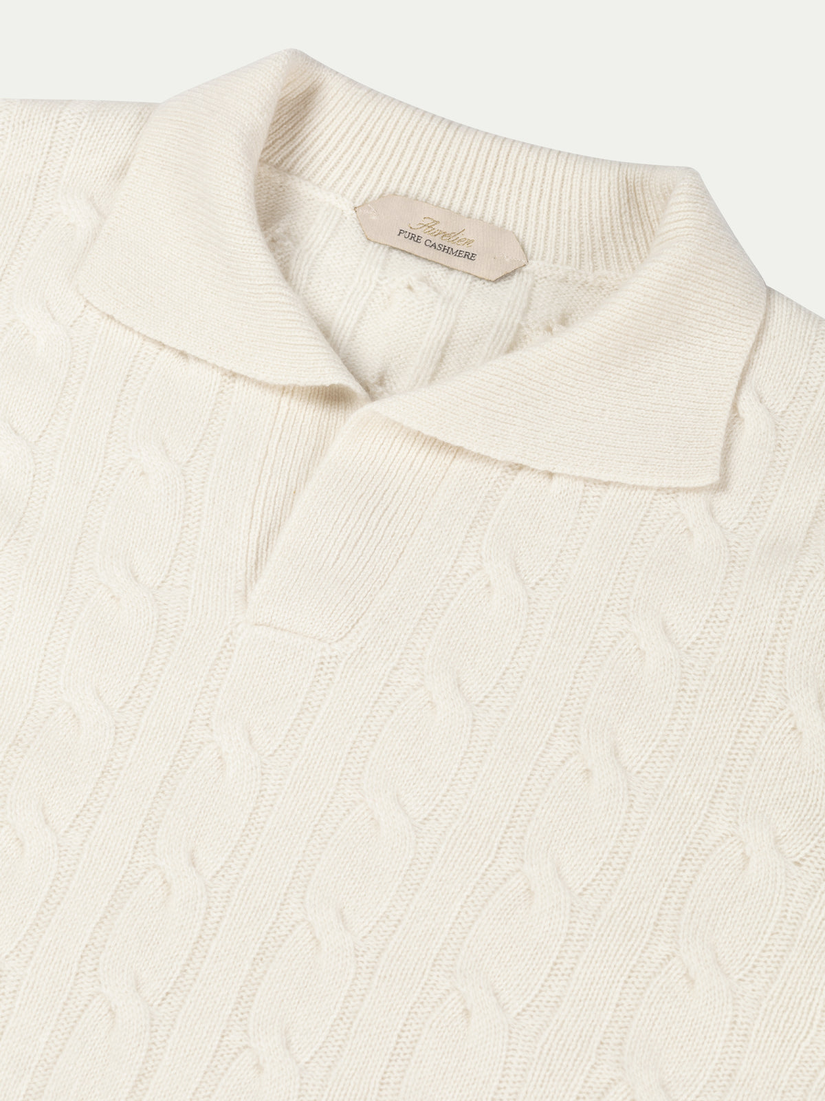 Ivory Cable Knit Polo