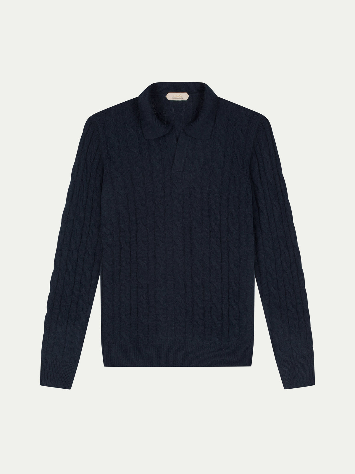Navy Cable Knit Polo