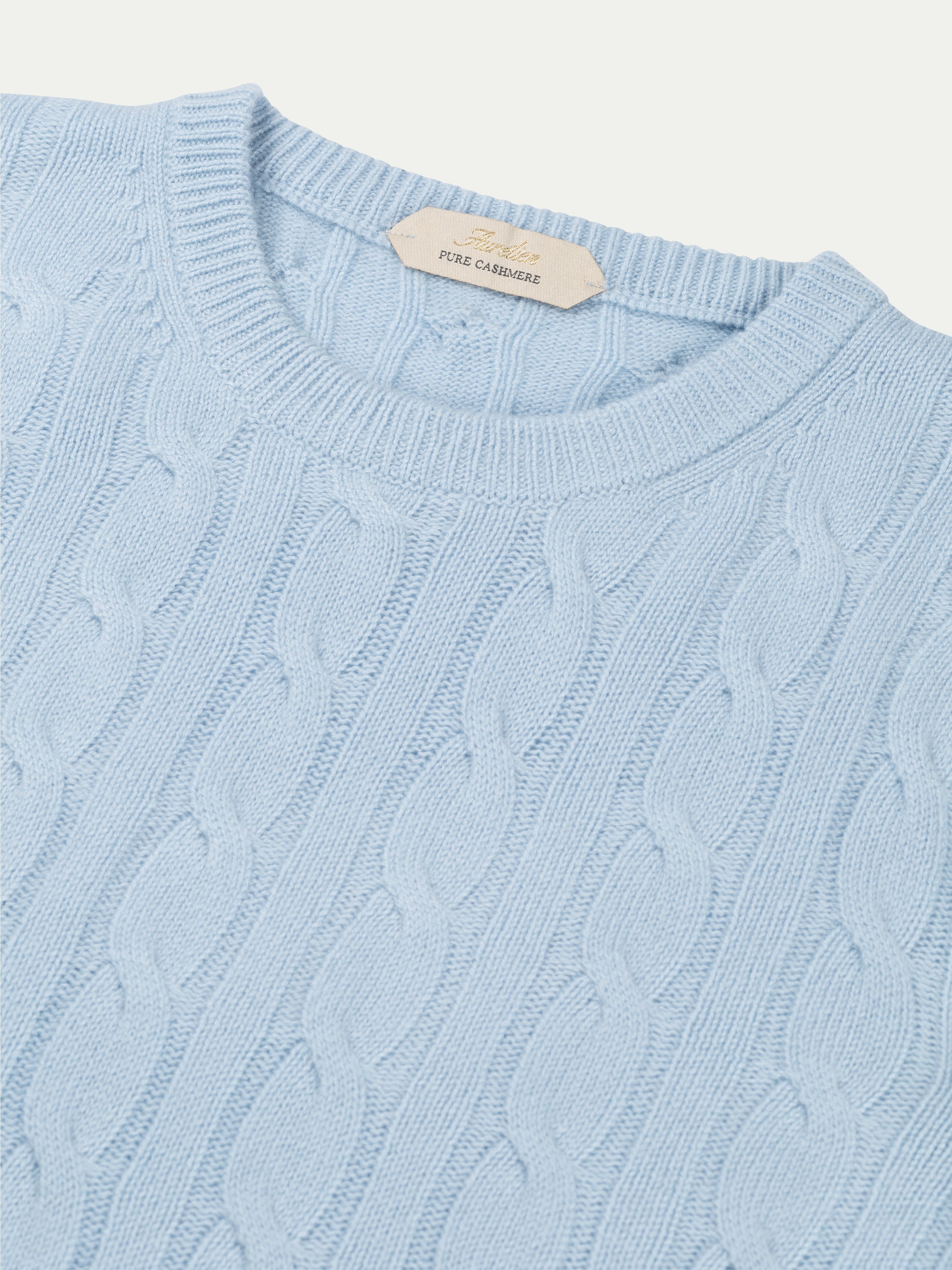 Light Blue Cable Knit Crewneck
