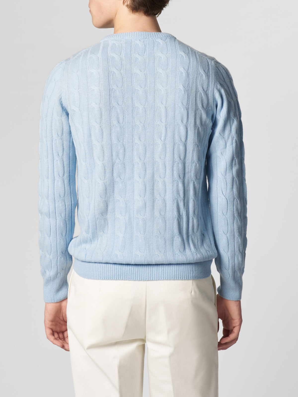 Light Blue Cable Knit Crewneck
