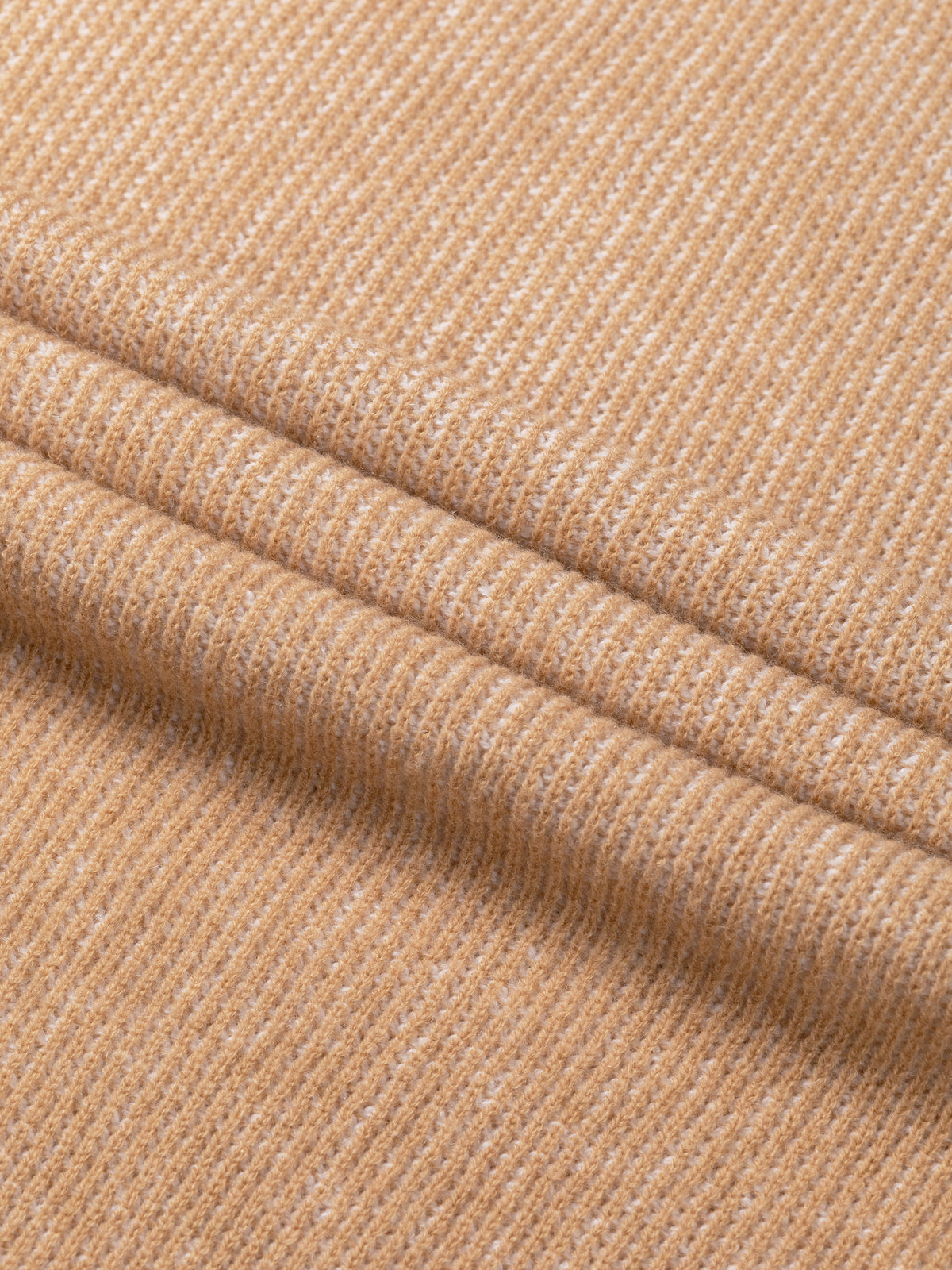 Beige Ribbed Crewneck Two-tone