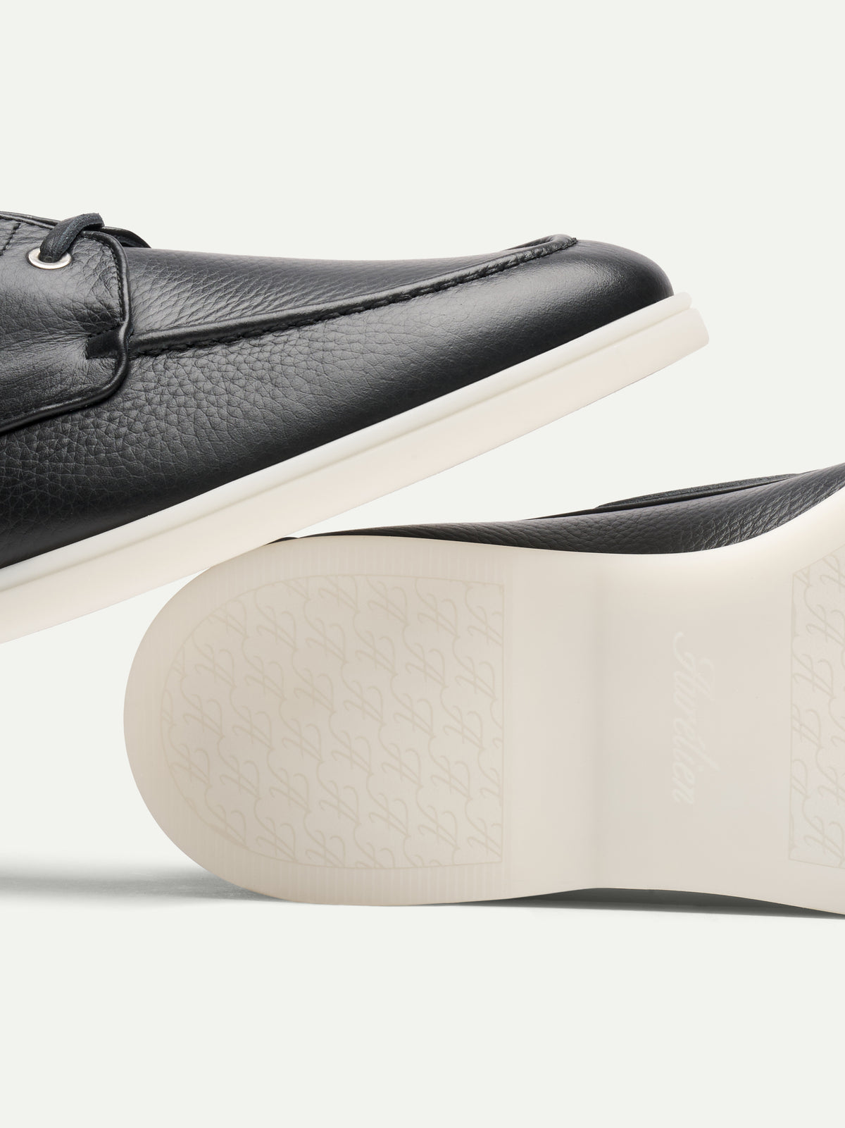 Black Grain Boat Loafers