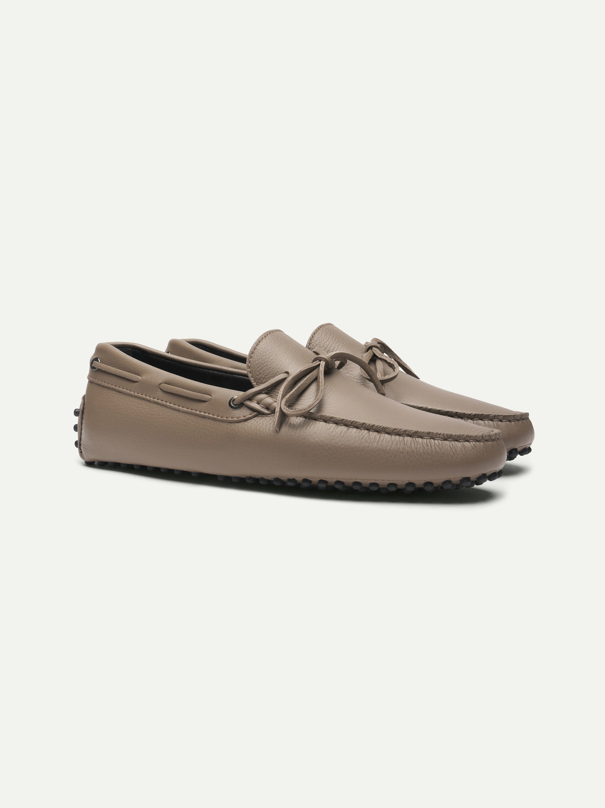 Taupe Leather Driving Shoes