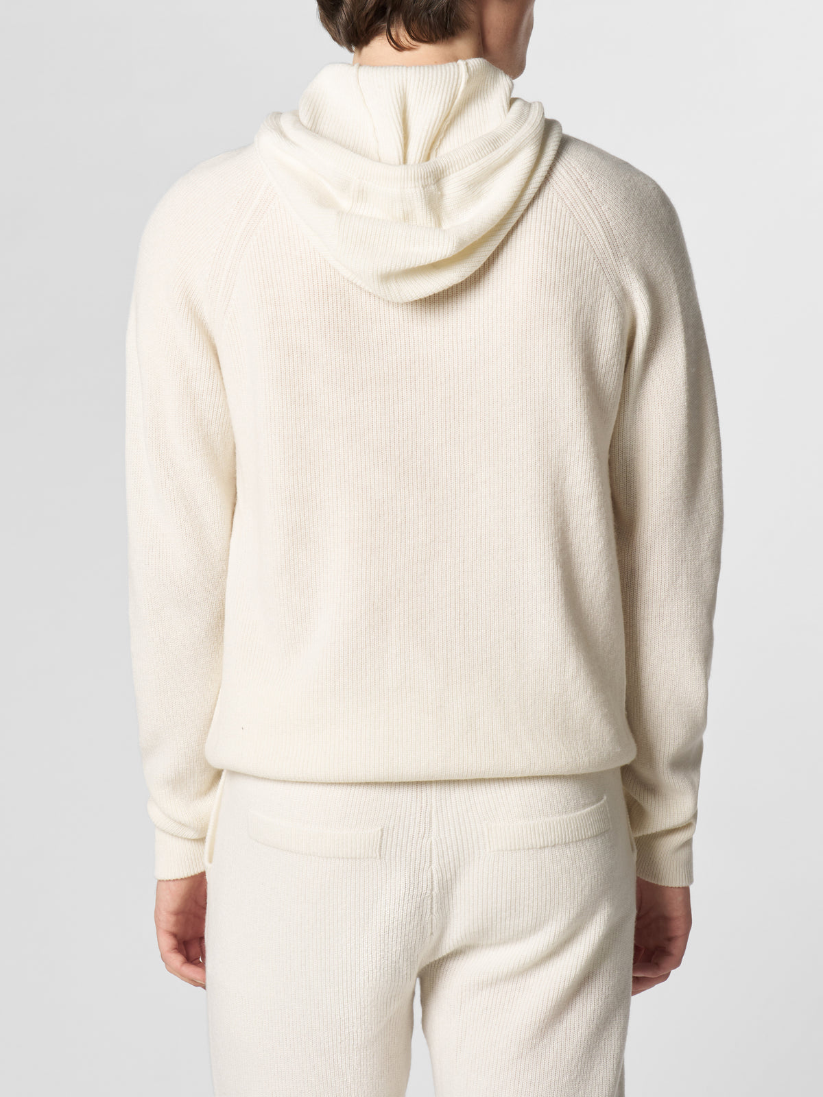 Ivory Ribbed Hoodie