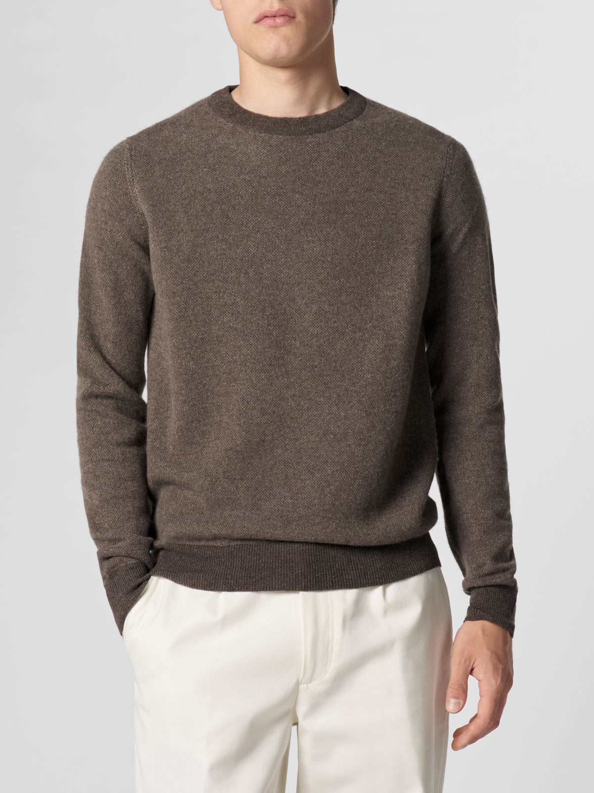 Dark Brown Jaquard Crew