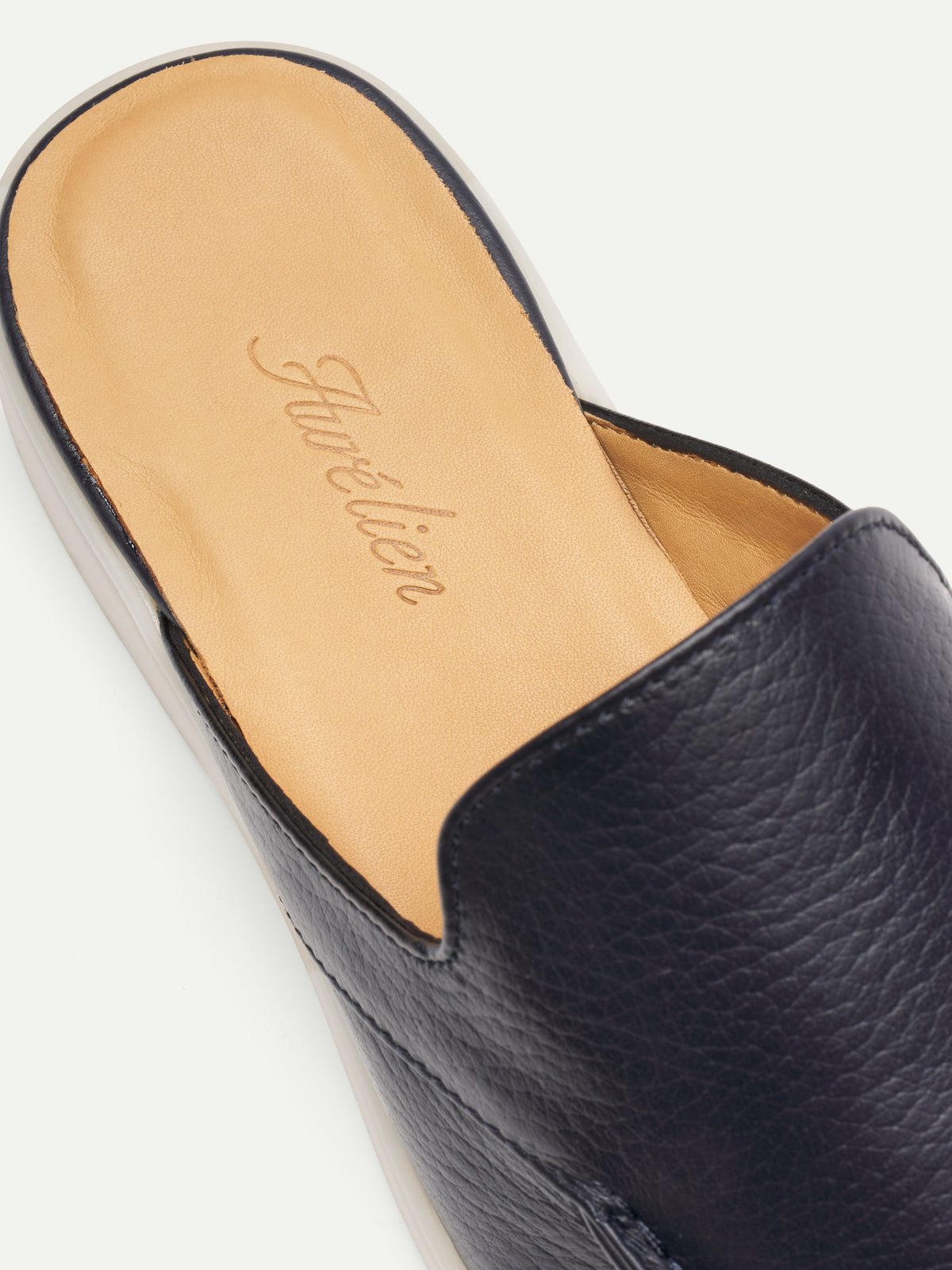 Lady Navy Grain Yacht Slipper