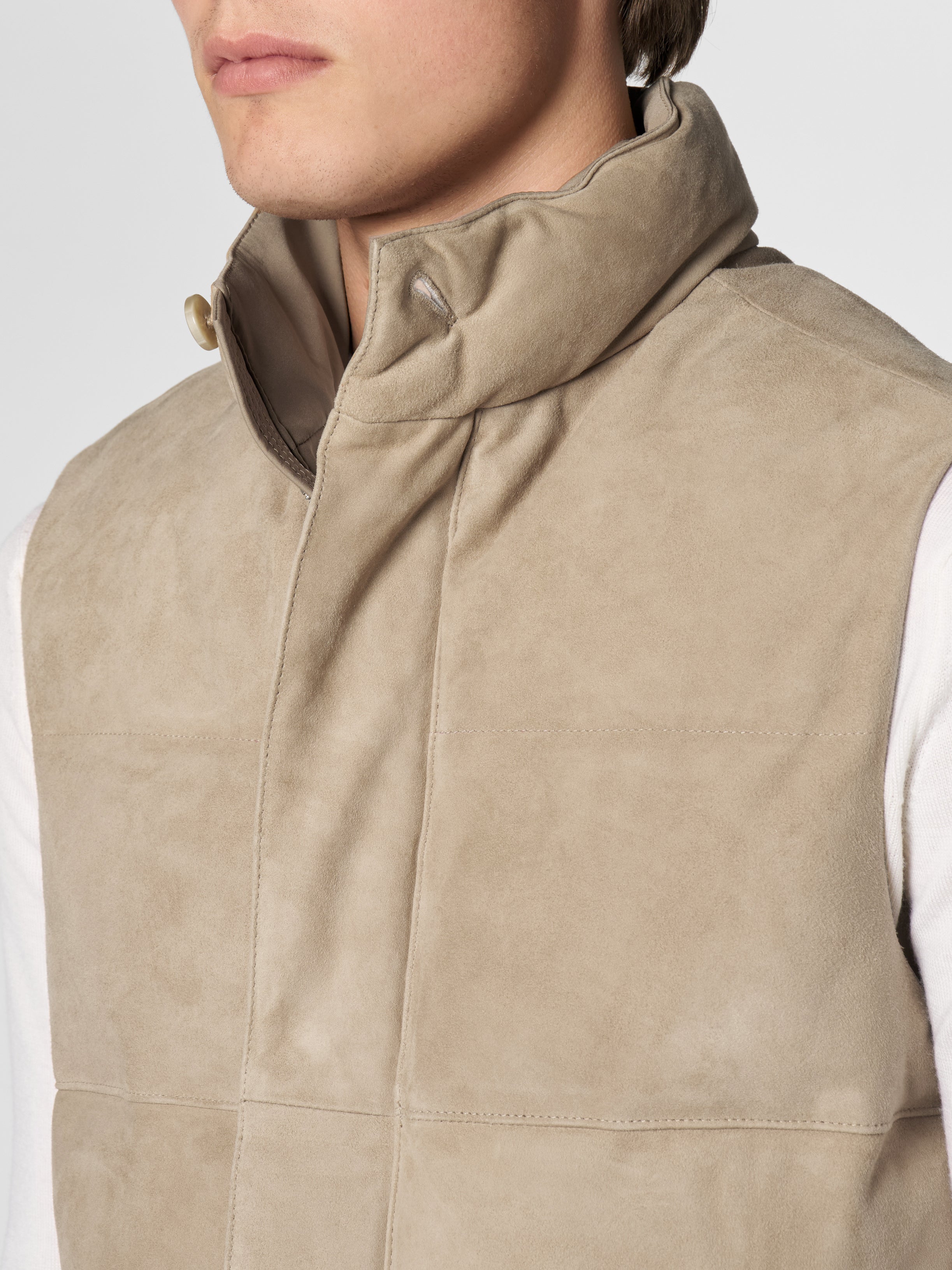 Light Beige Suede AUR1 Body Warmer