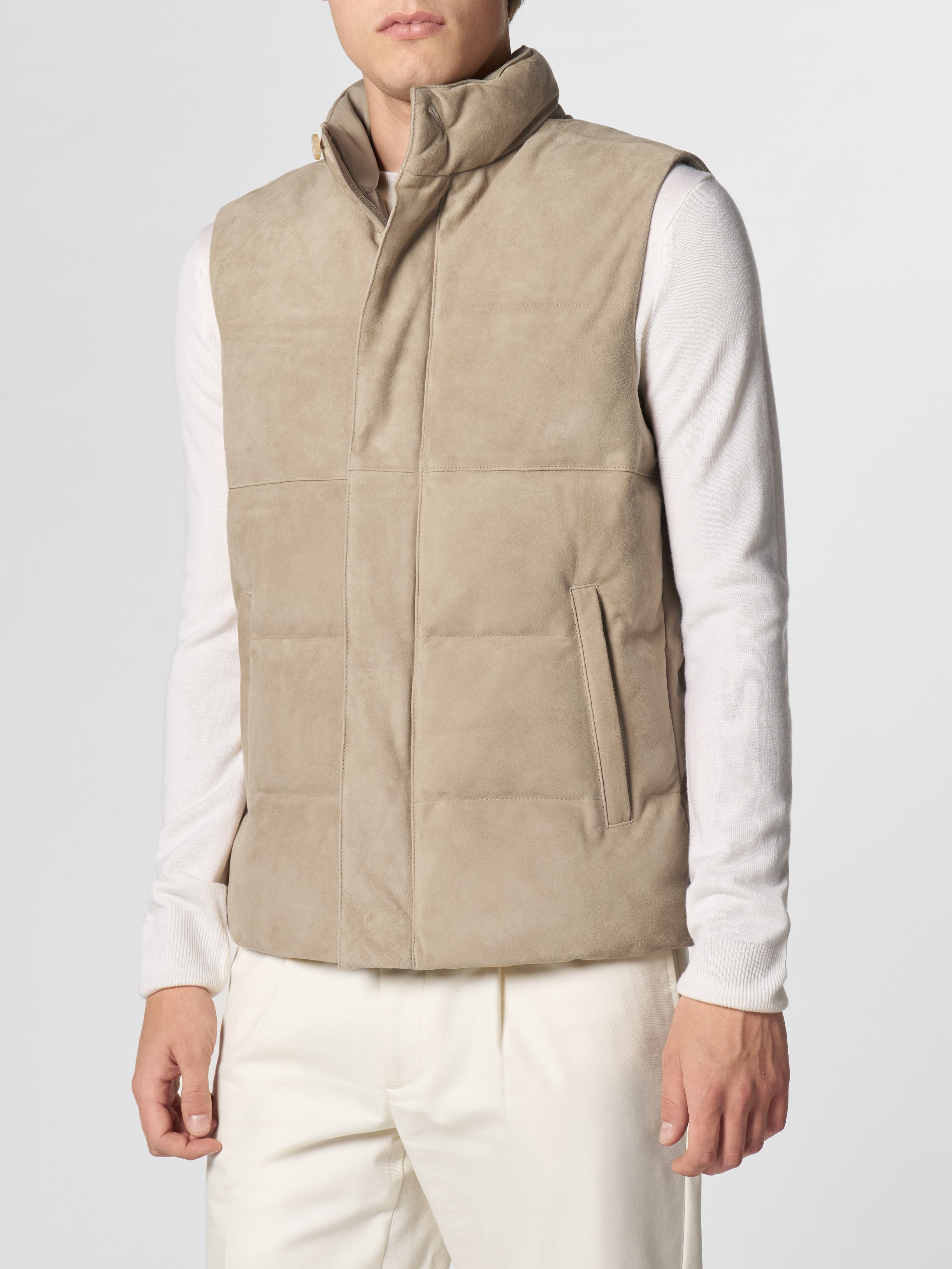 Light Beige Suede AUR1 Body Warmer