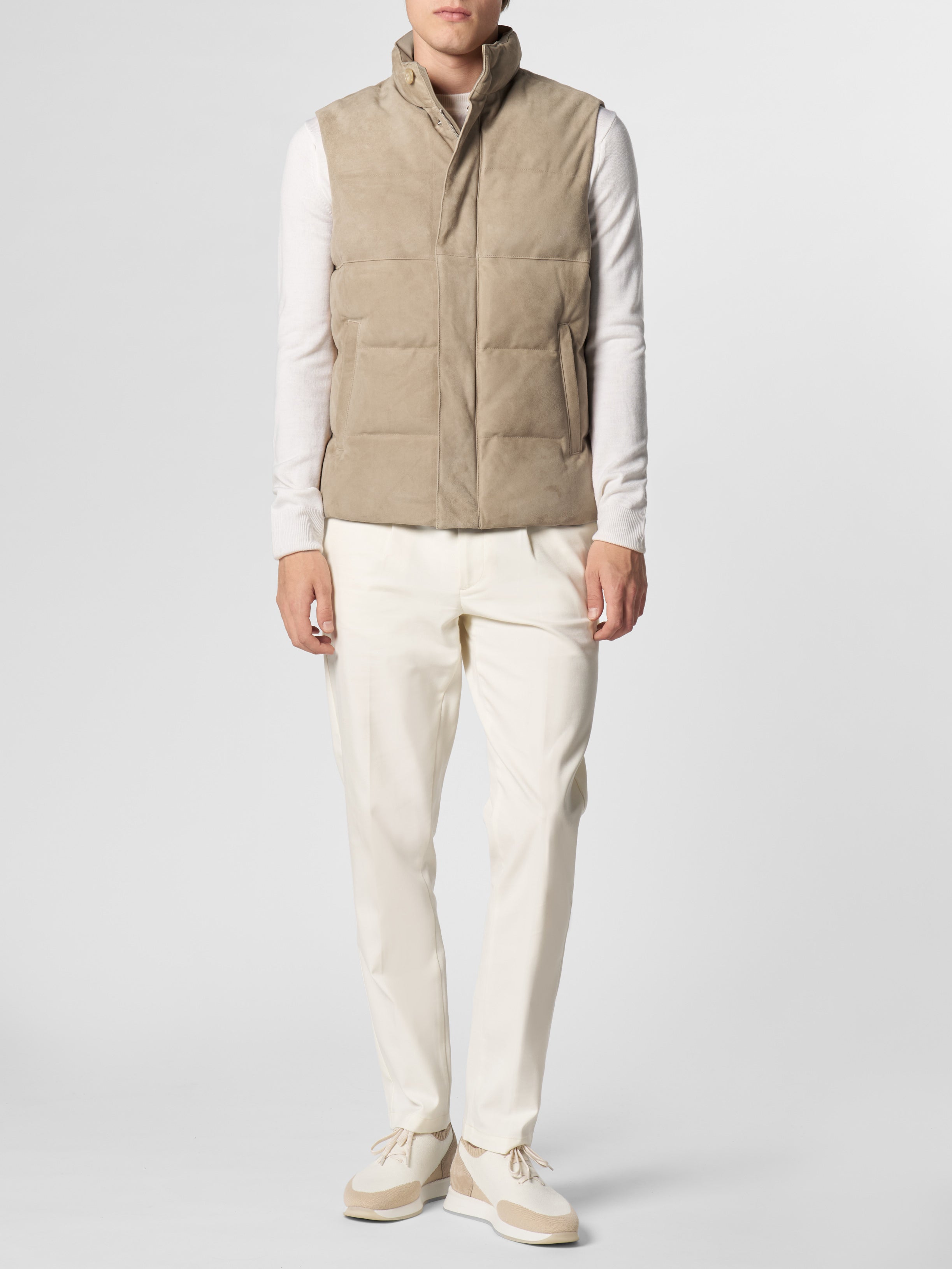 Light Beige Suede AUR1 Body Warmer