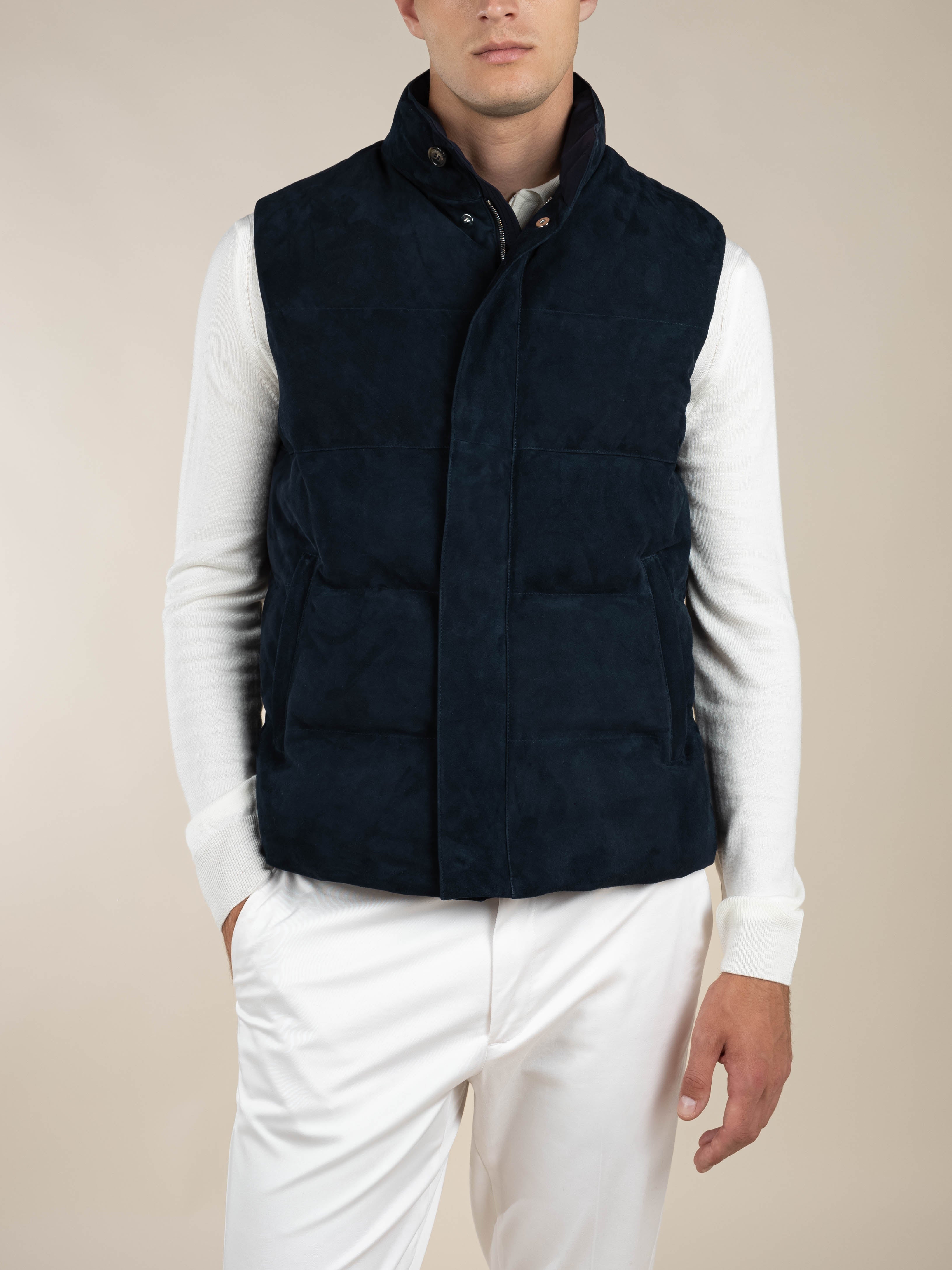 Navy Suede AUR1 Body Warmer