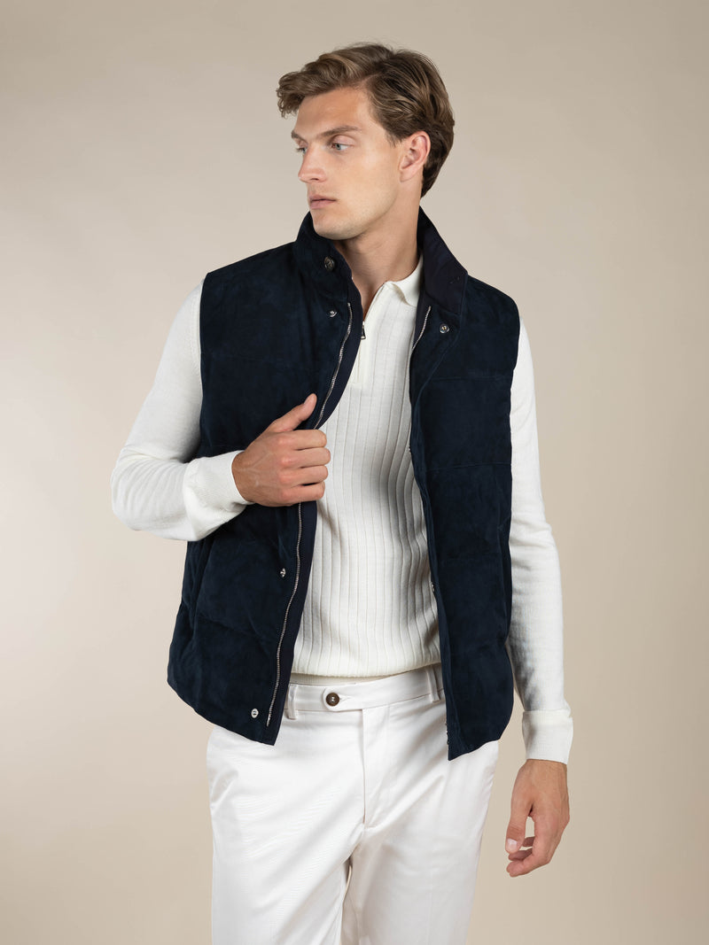 Navy Suede AUR1 Body Warmer