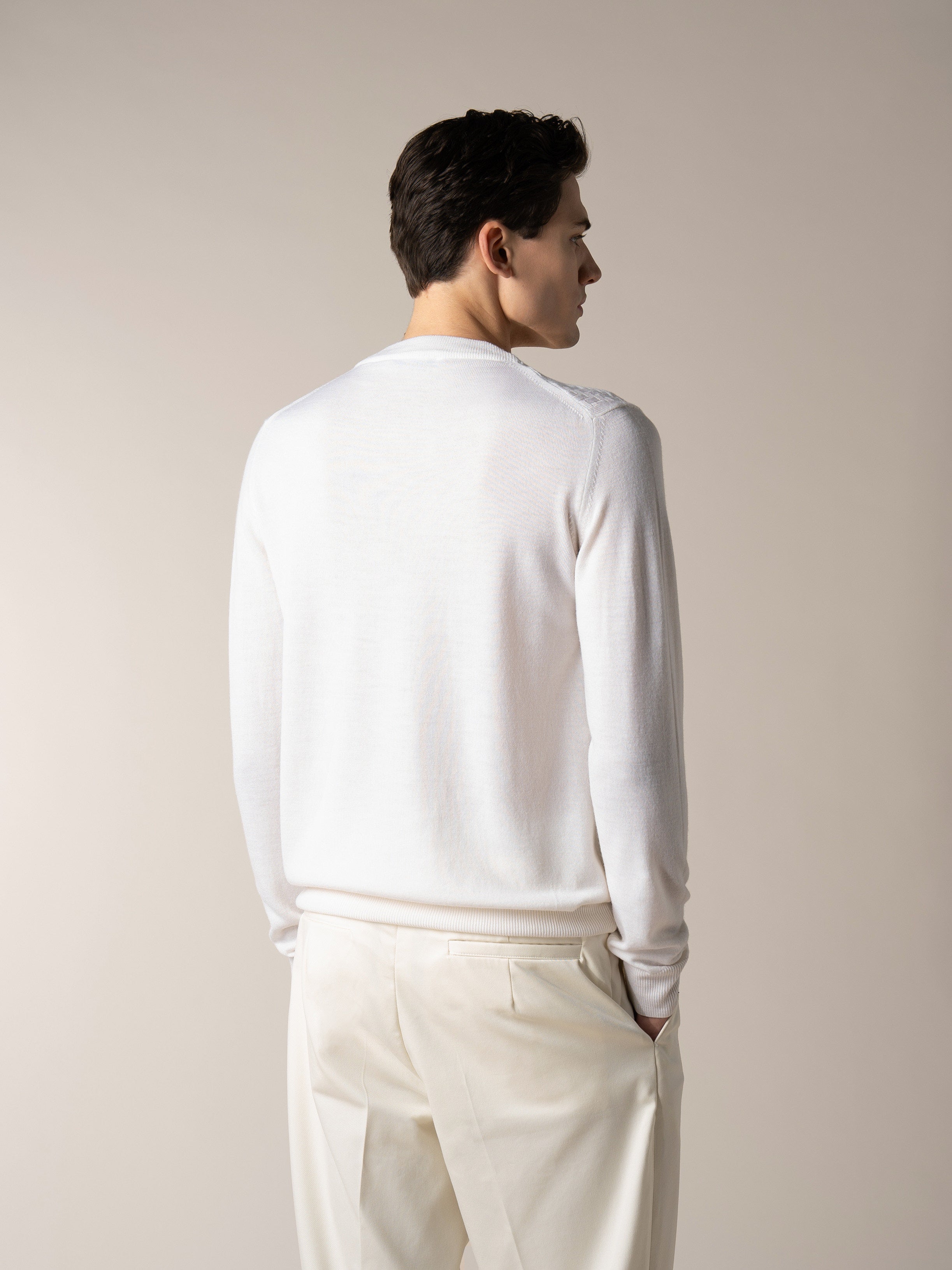 Ivory City Crew Basket Weave