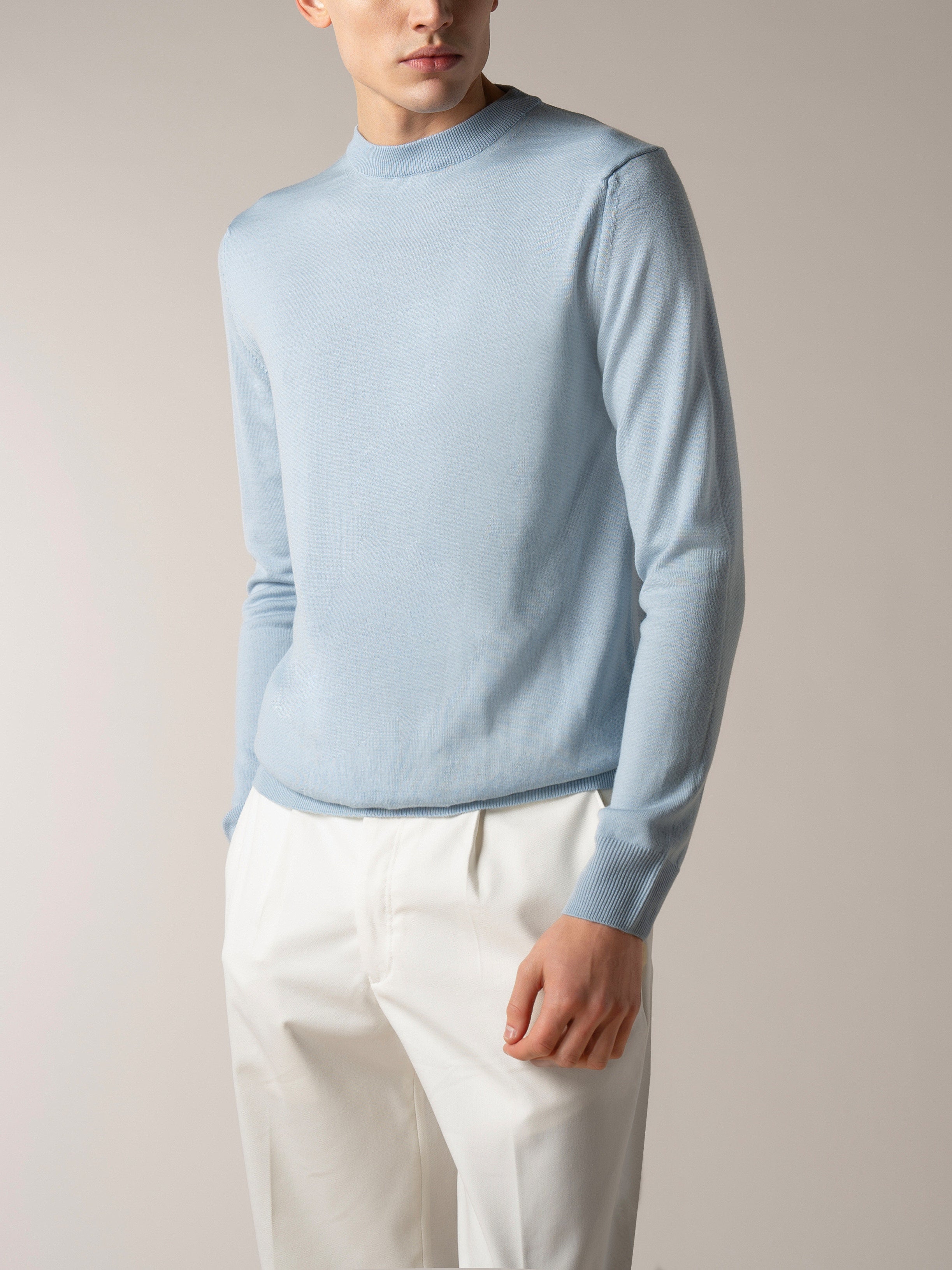 Aurélien | Cashwool Light Blue City Crew