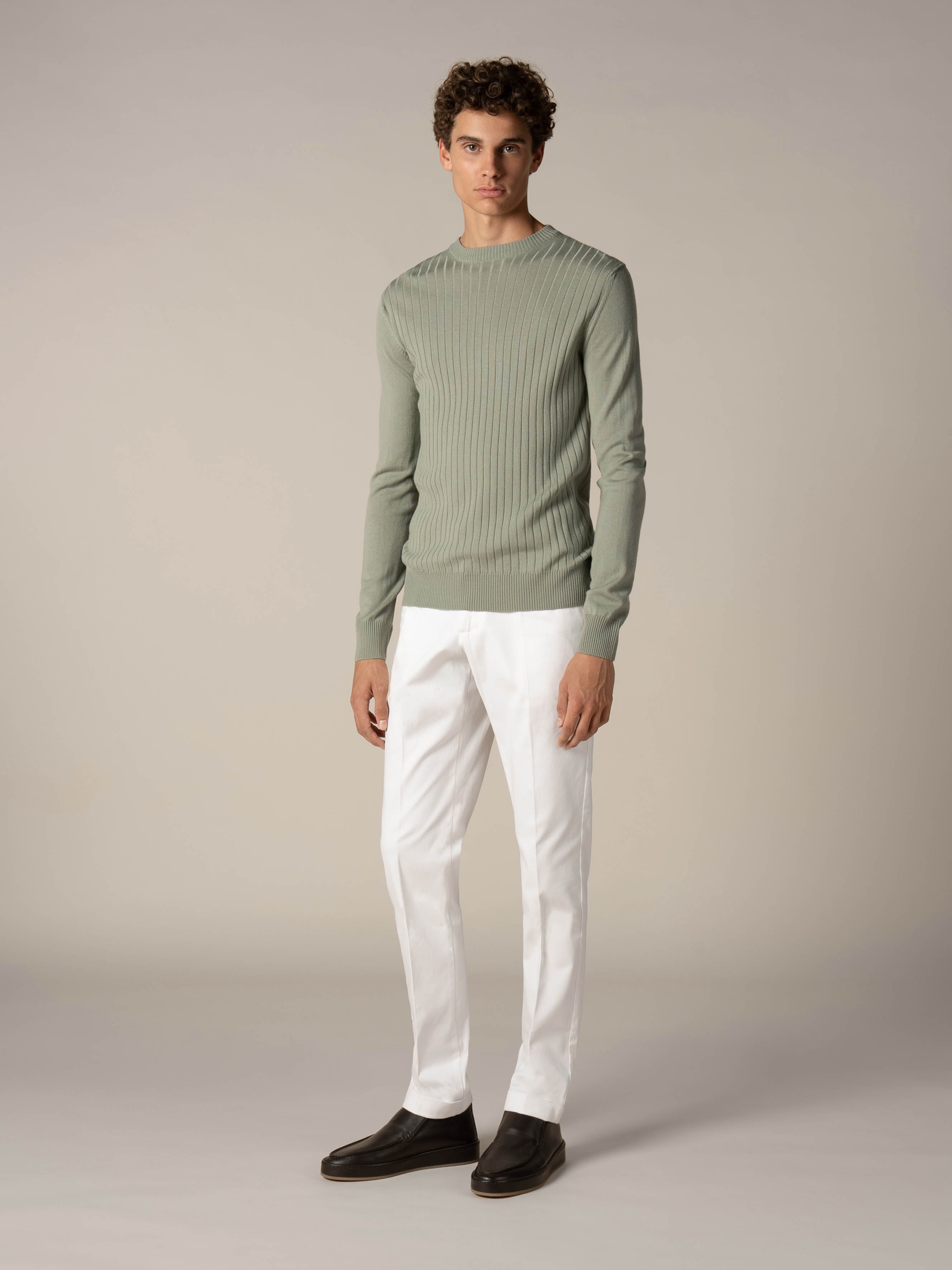 Pistache Ribbed City Crew