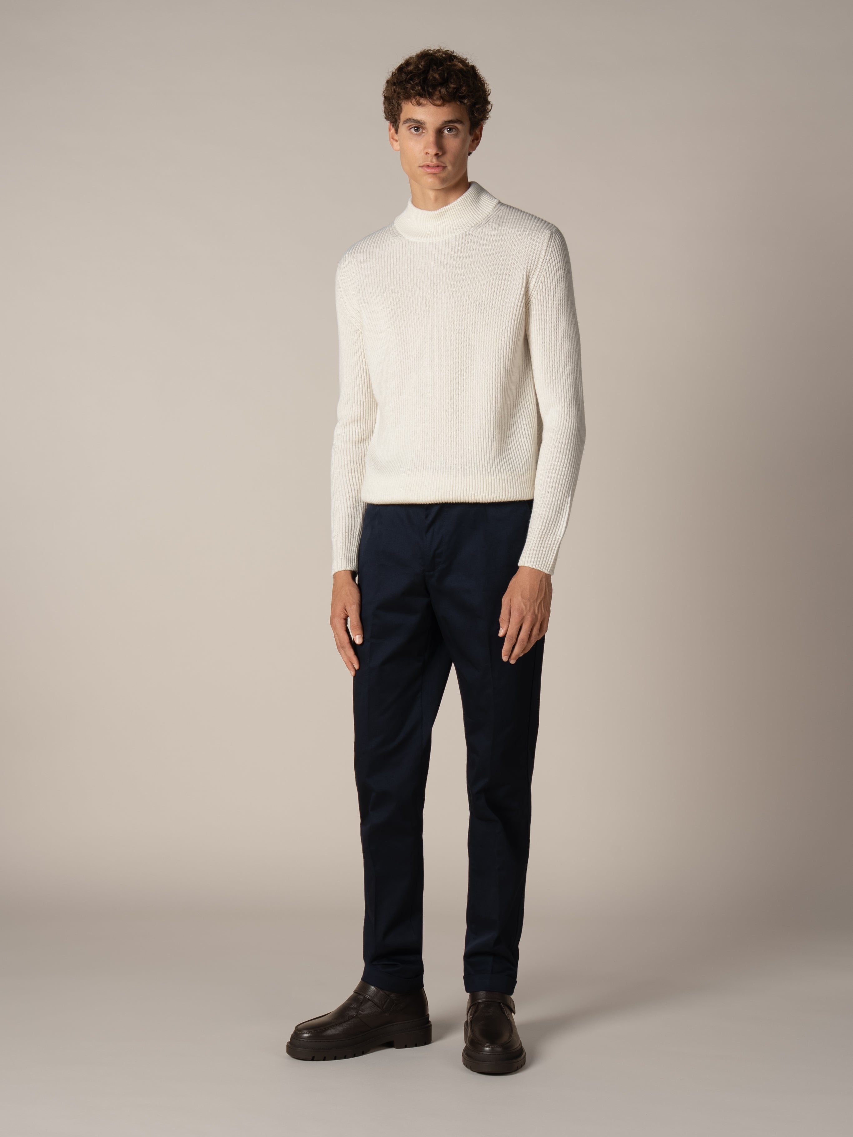 Aurélien | Cashwool Costa Inglese Mockneck Ivory