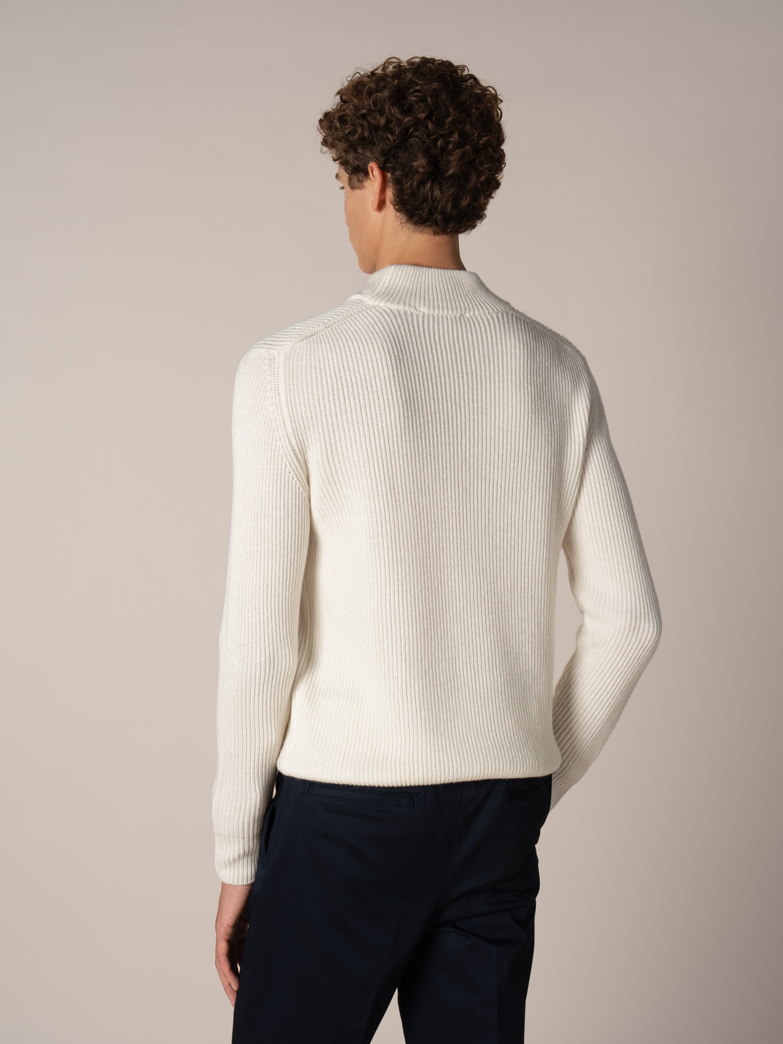Aurélien | Cashwool Costa Inglese Mockneck Ivory