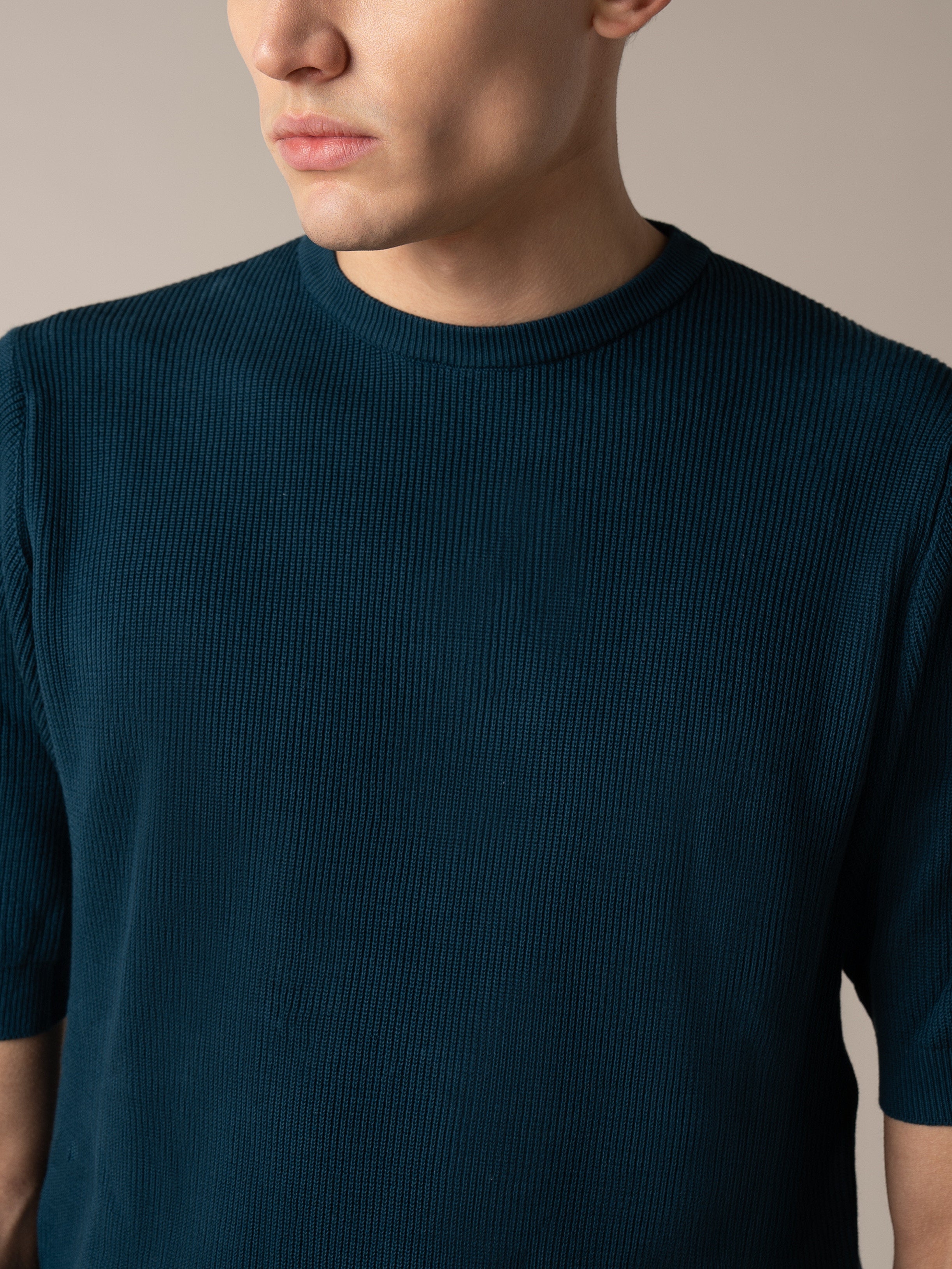 Sea Green Ribbed T-Shirt