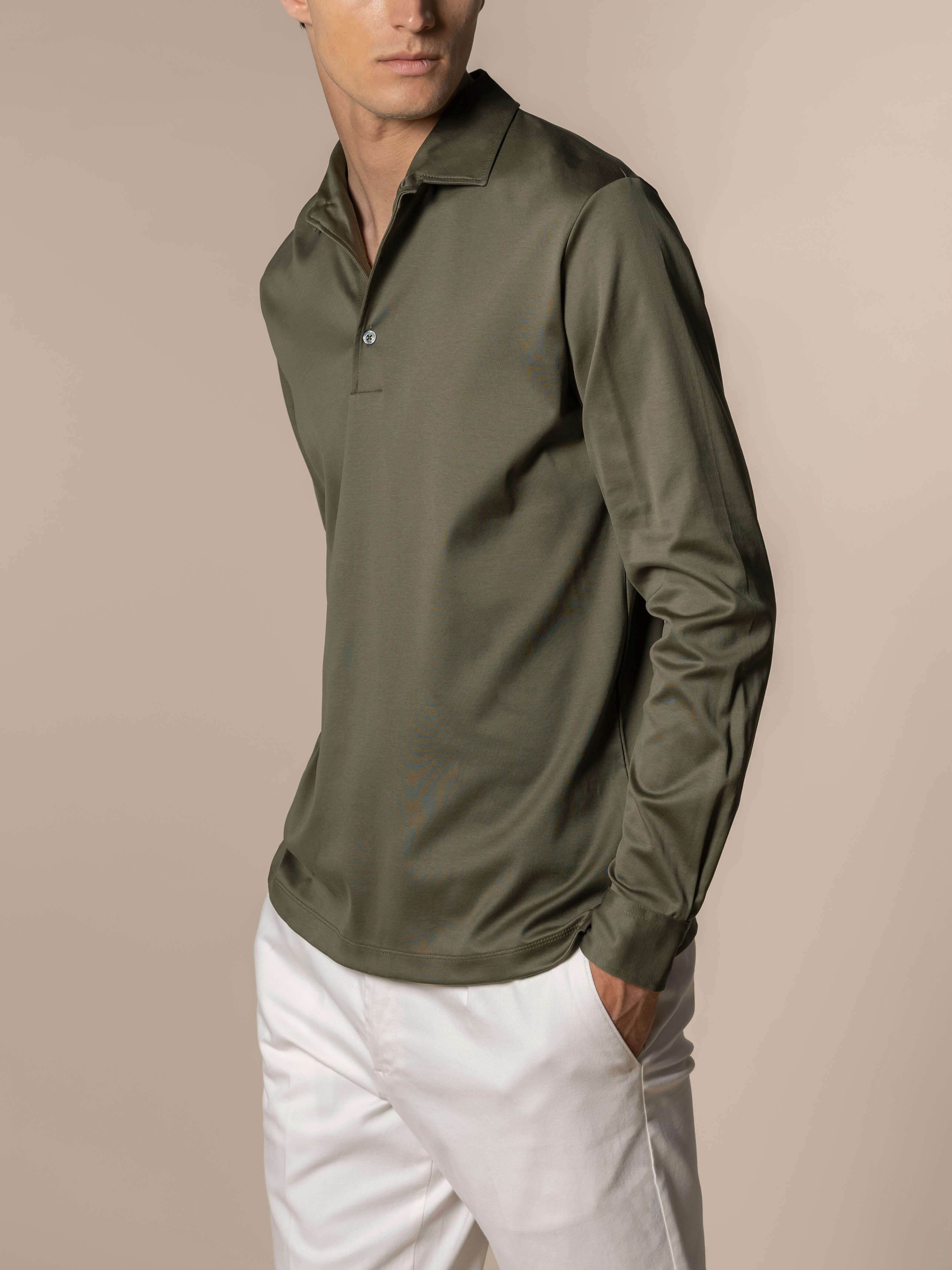 Aurélien | Olive AUR1 Longsleeve Polo