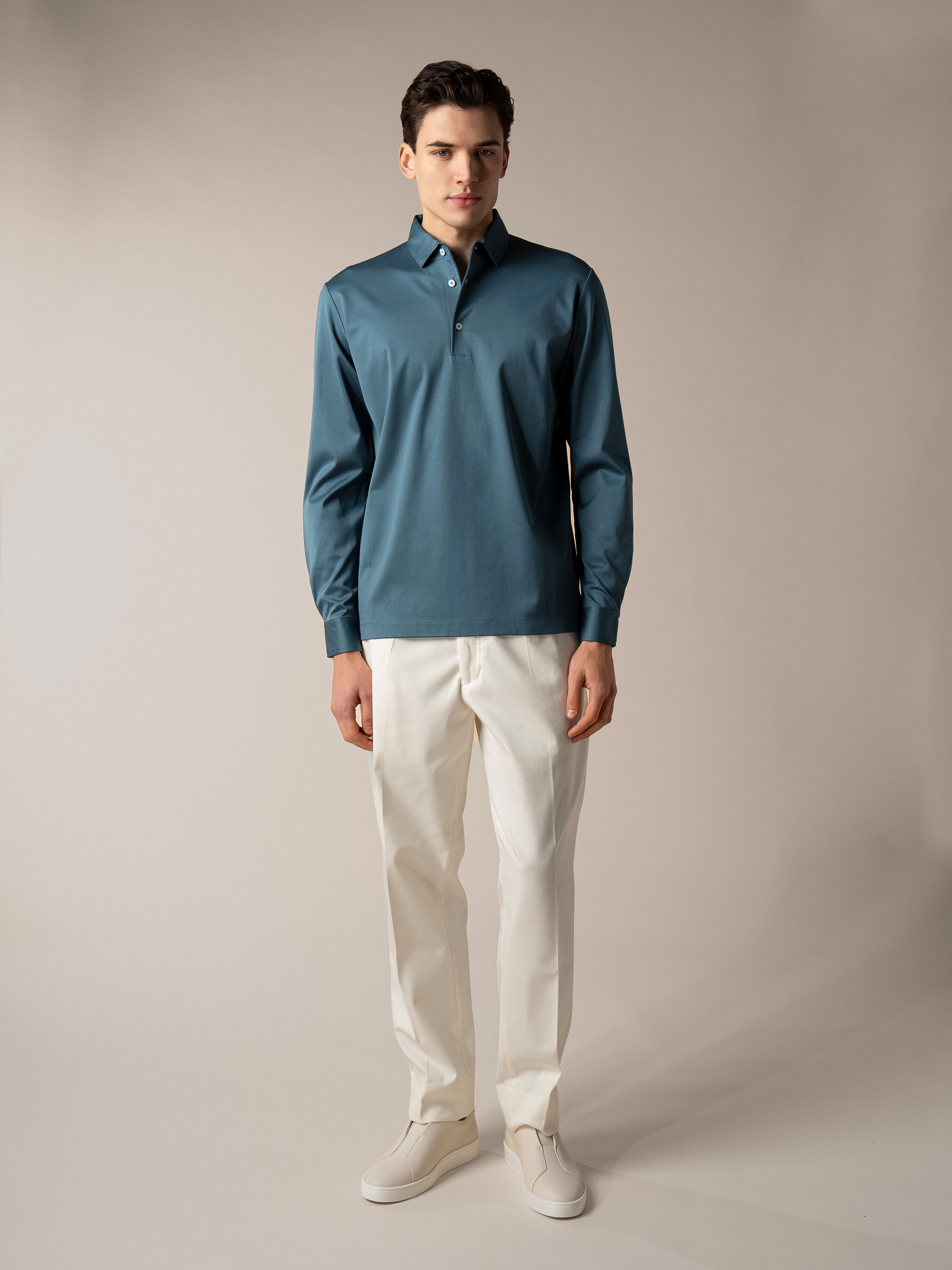 AUR1 Longsleeve Polo Sea Green