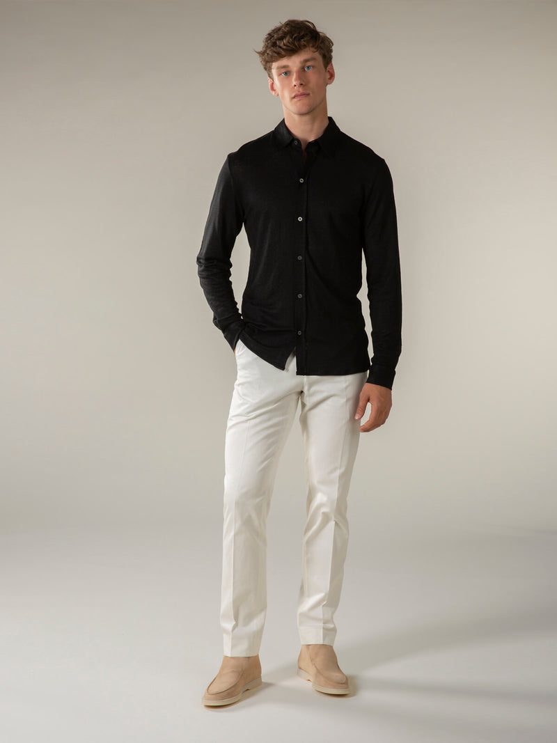Black Linen Bayside Shirt