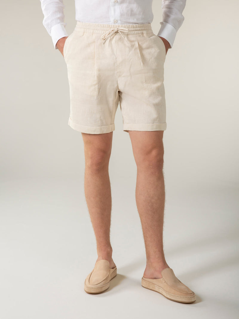 Beige Linen Seaside Shorts