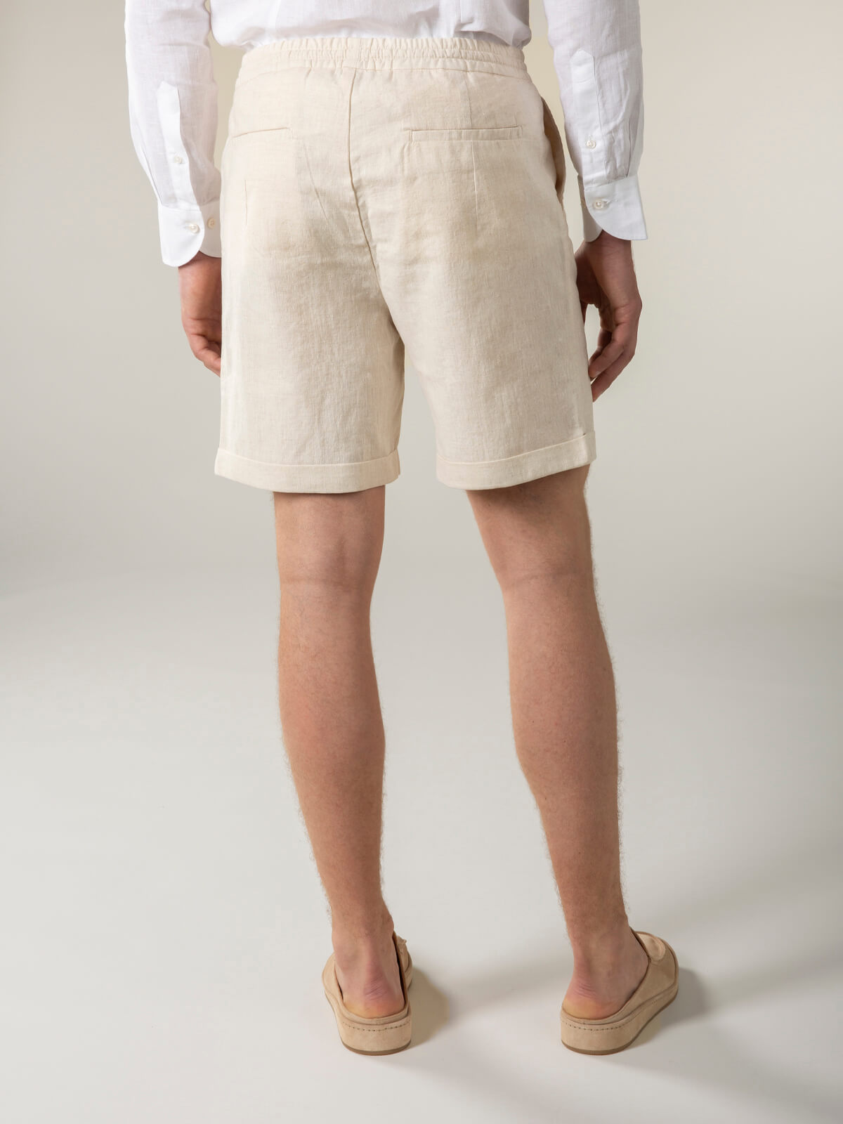 Beige Linen Seaside Shorts