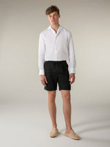 Black Linen Seaside Shorts