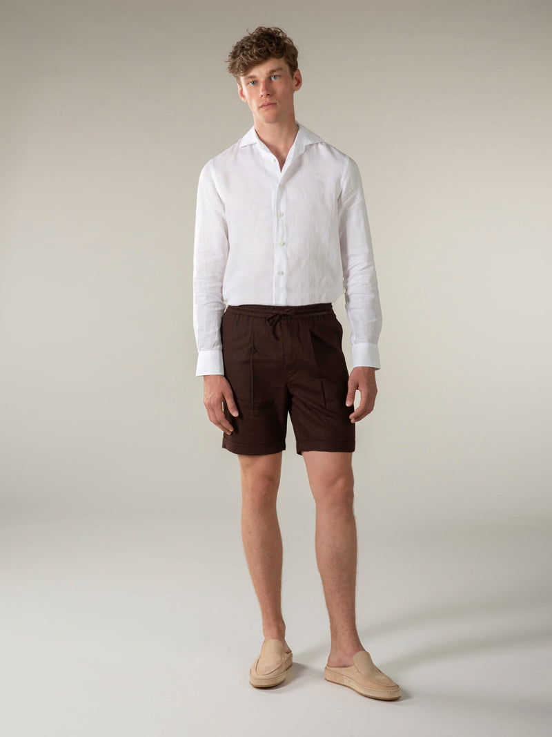 Beige Linen Seaside Shorts