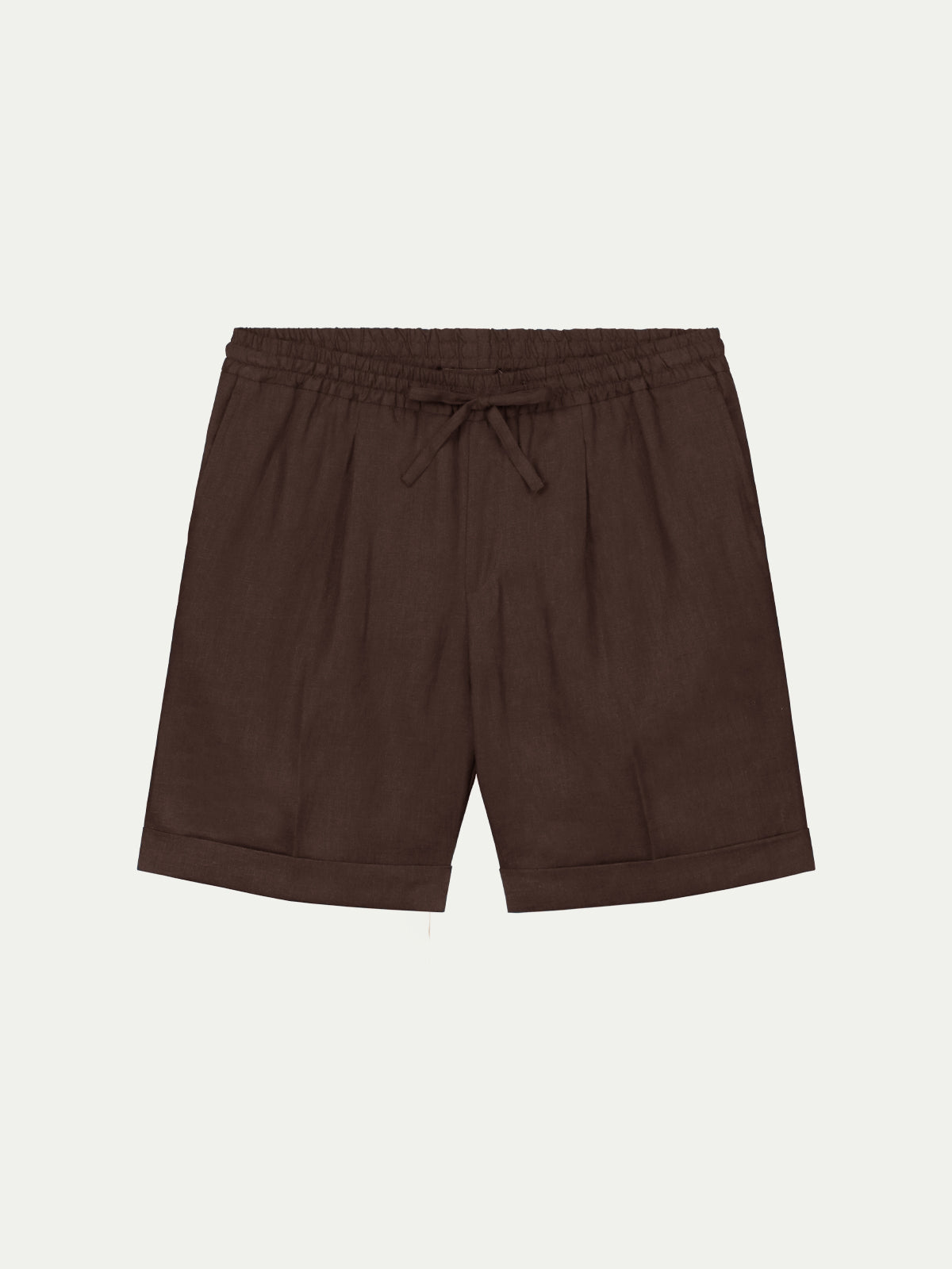 Brown Linen Seaside Shorts