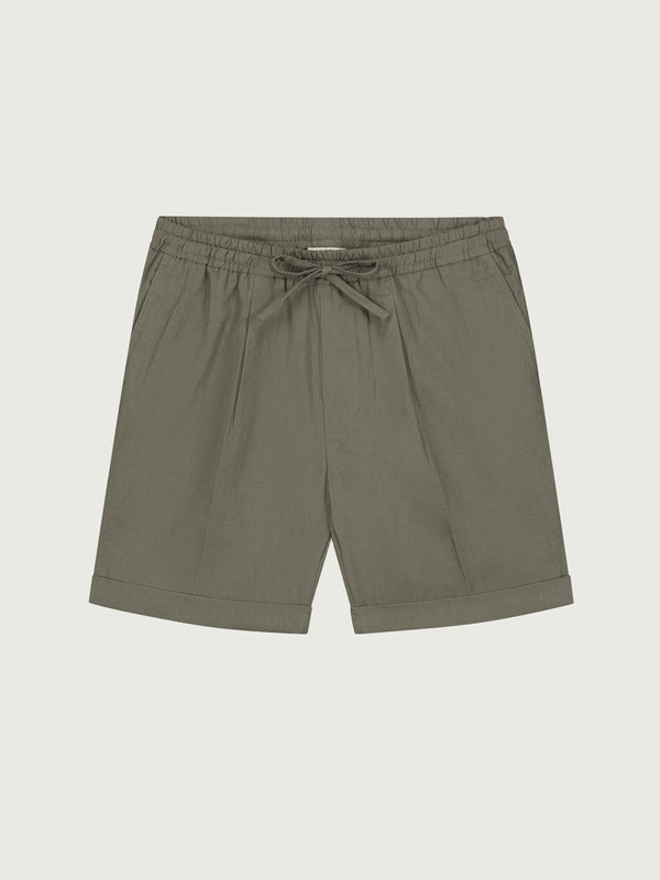 Olive Linen Seaside Shorts