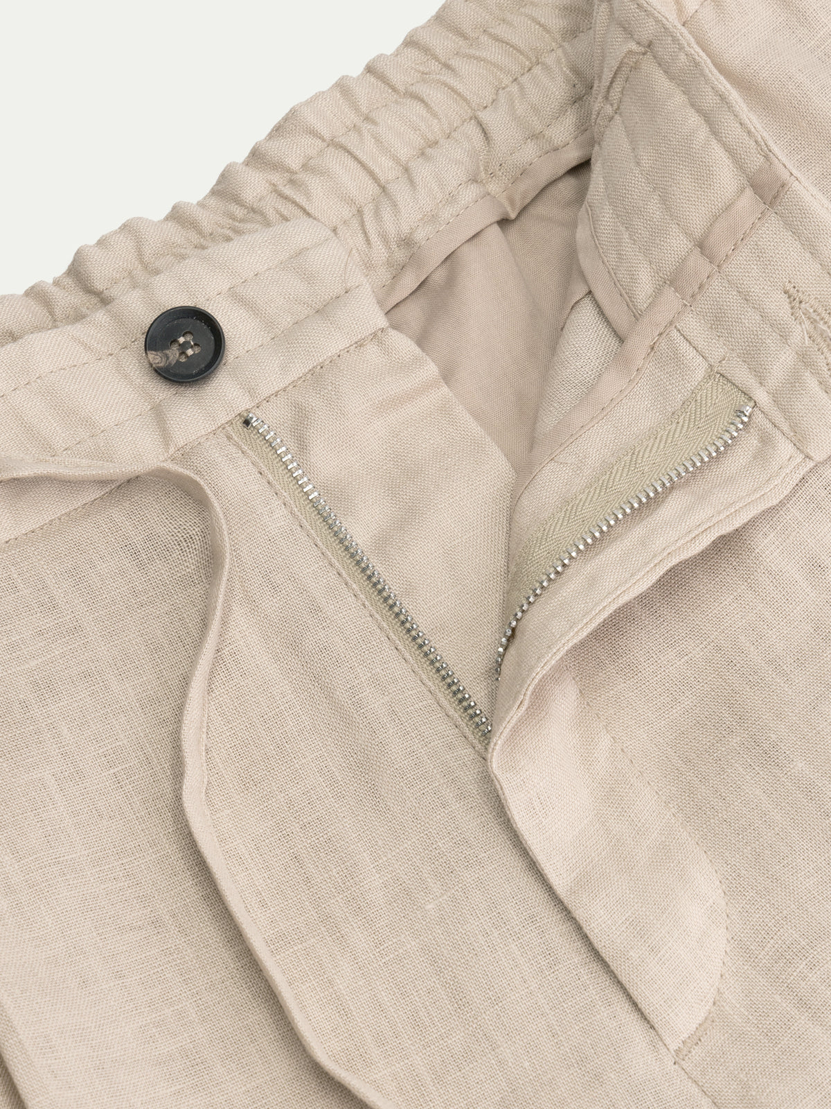 Beige Linen Seaside Trousers