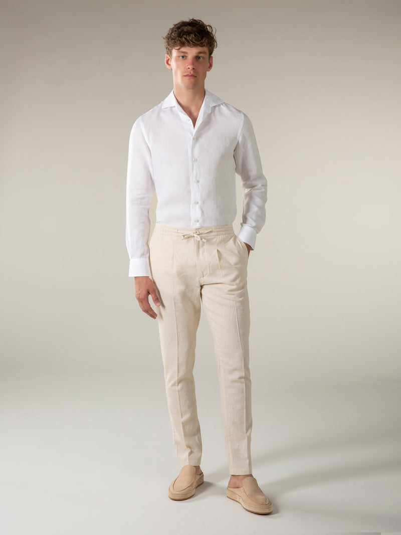 Cream Linen Pants