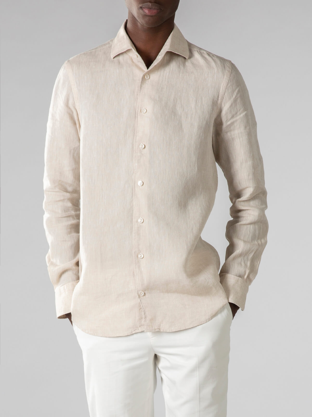 Along shirt - white & on sale sand