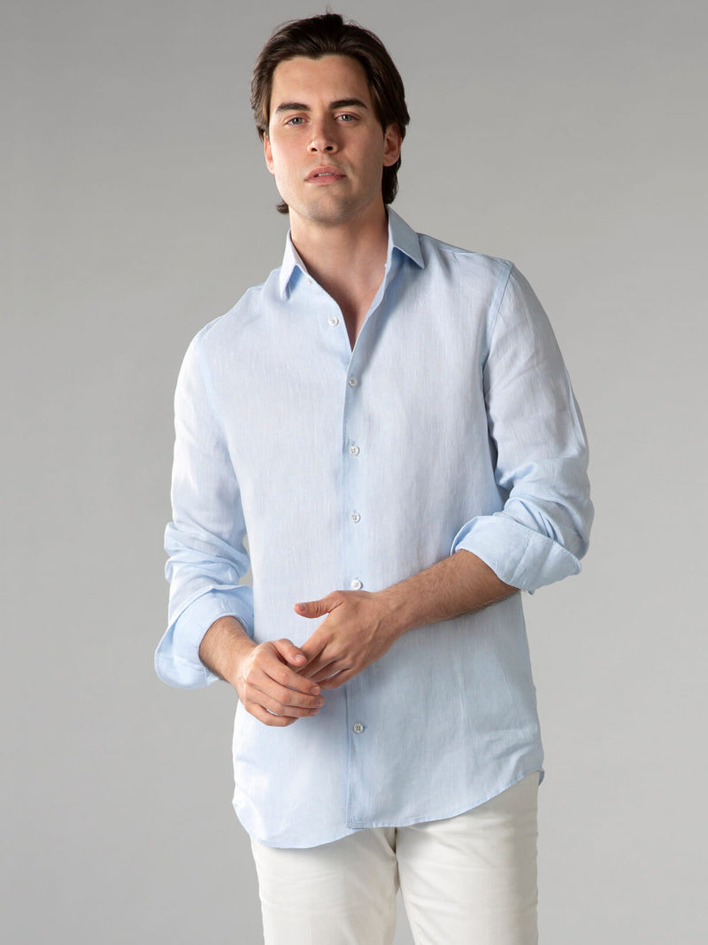 Light Blue Linen Seaside Shirt
