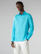 Ocean Blue Linen Seaside Shirt