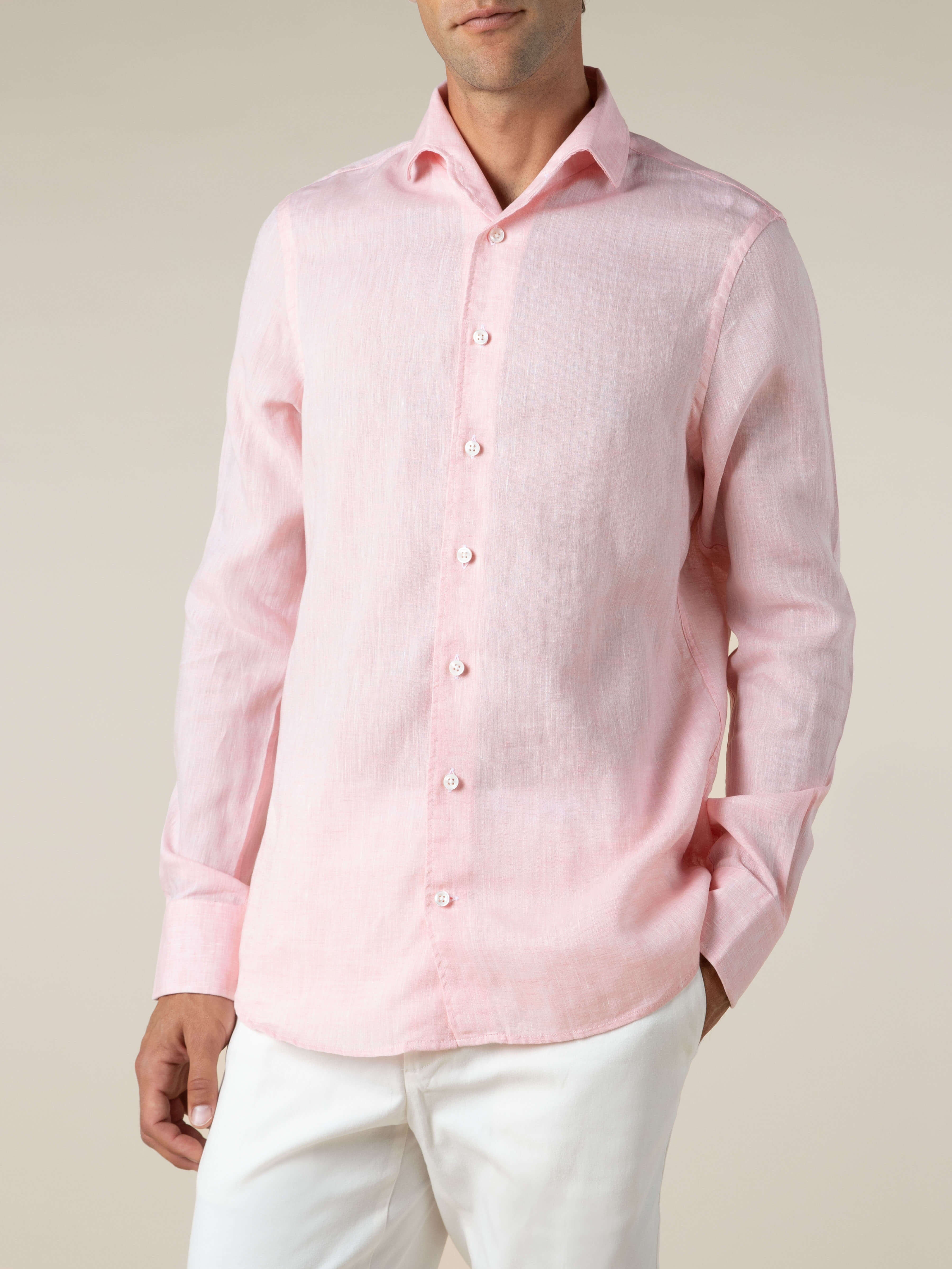 Light Pink Linen Seaside Shirt