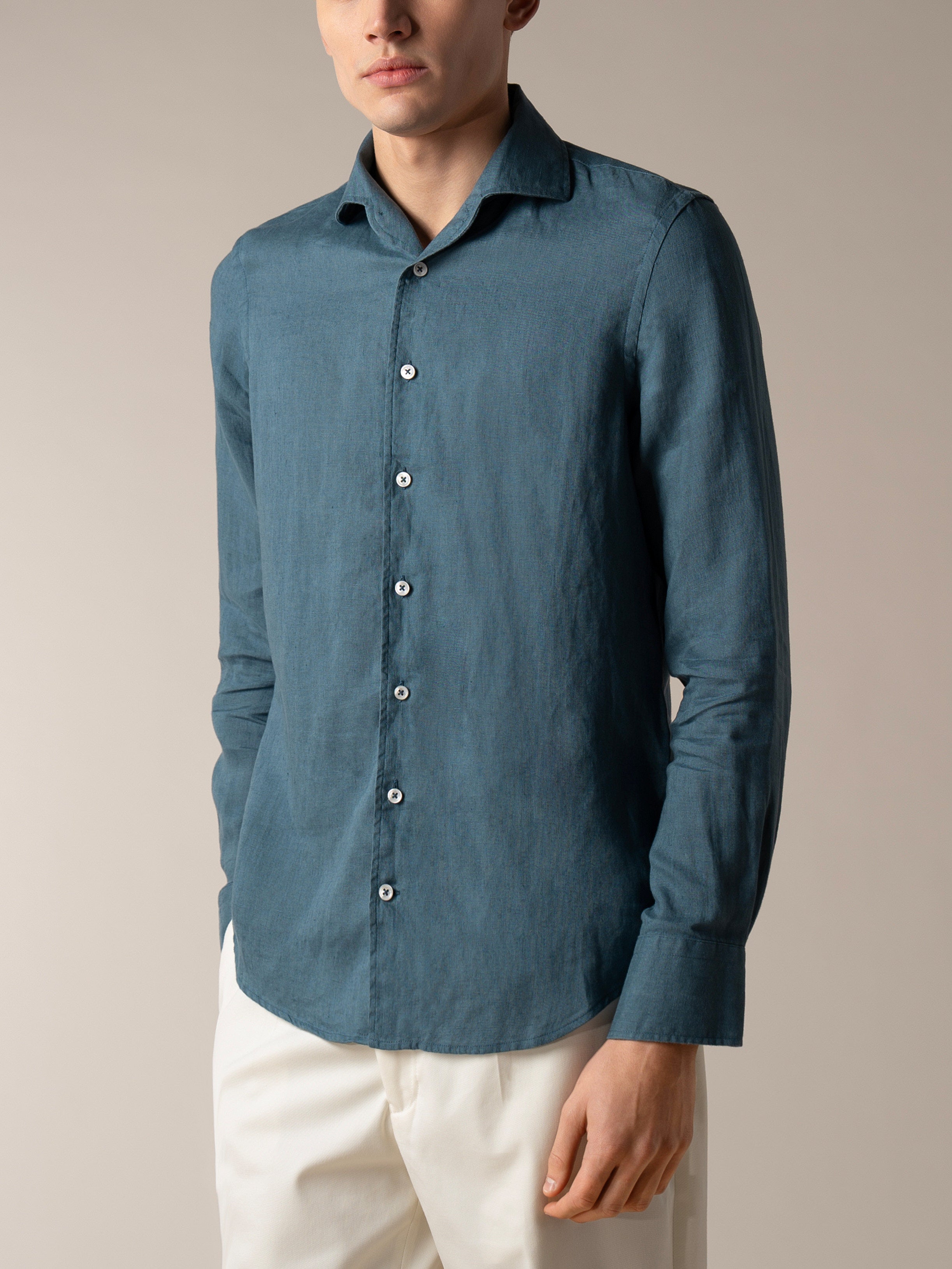 Sea Green Linen Seaside Shirt