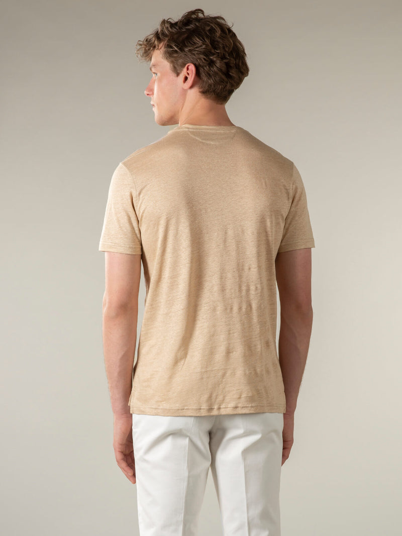 Cream Linen Jersey T-Shirt