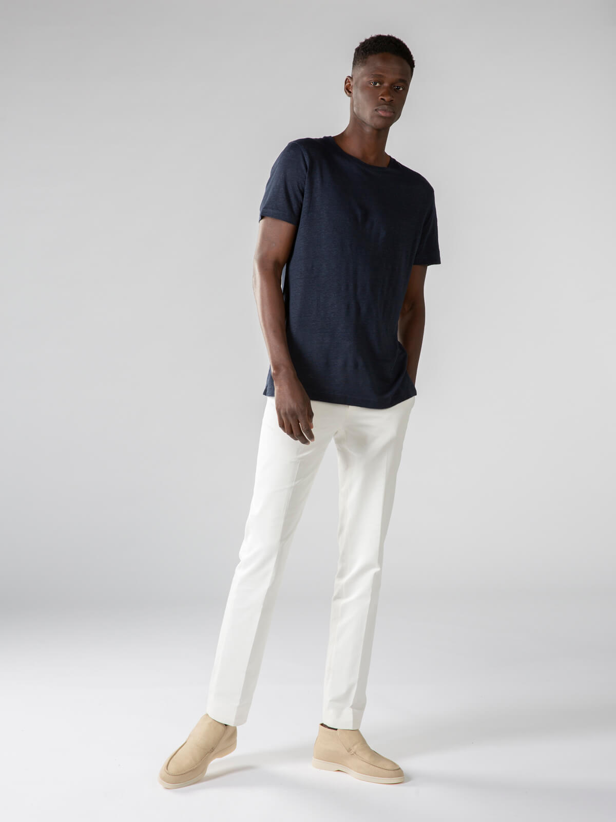 Navy Linen T-shirt