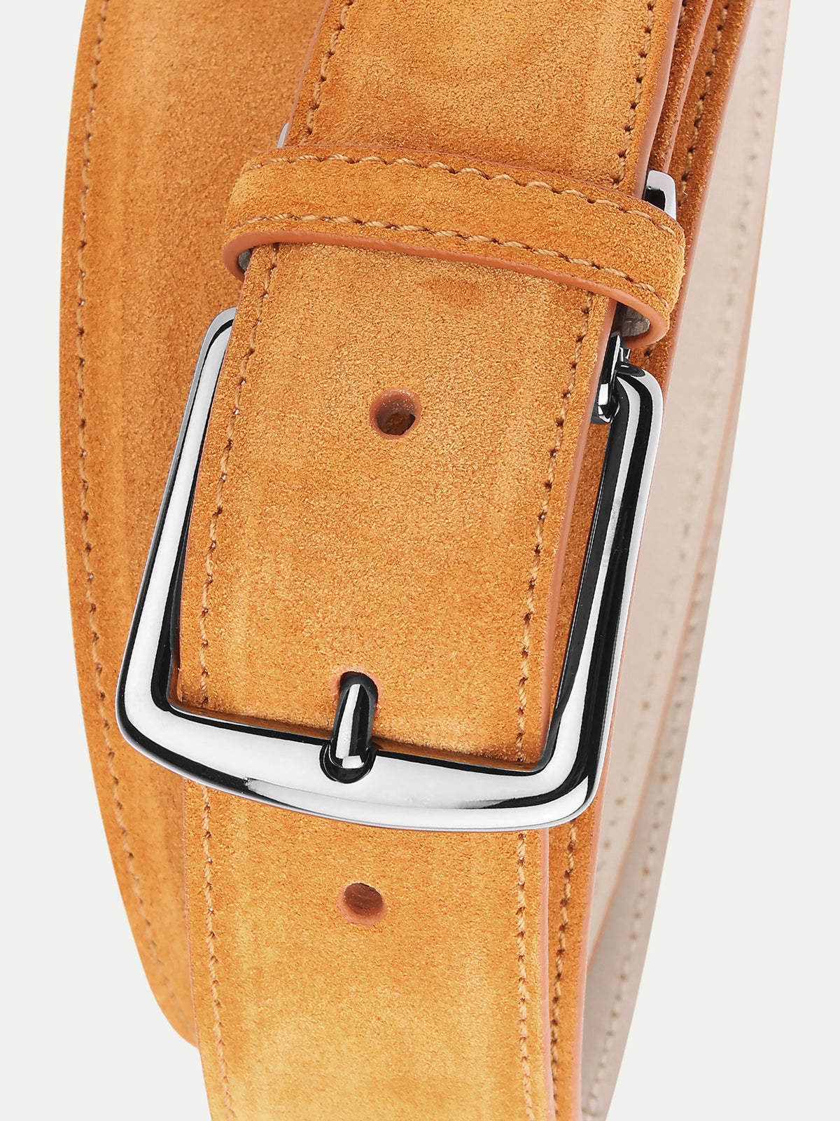 Orange Suede Leather Belt