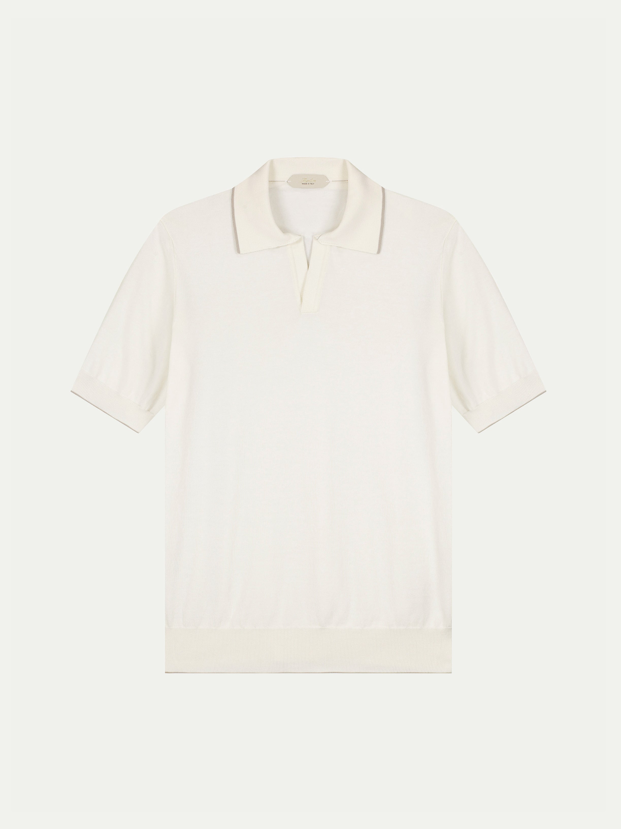 Shortsleeve Buttonless Polo Ivory