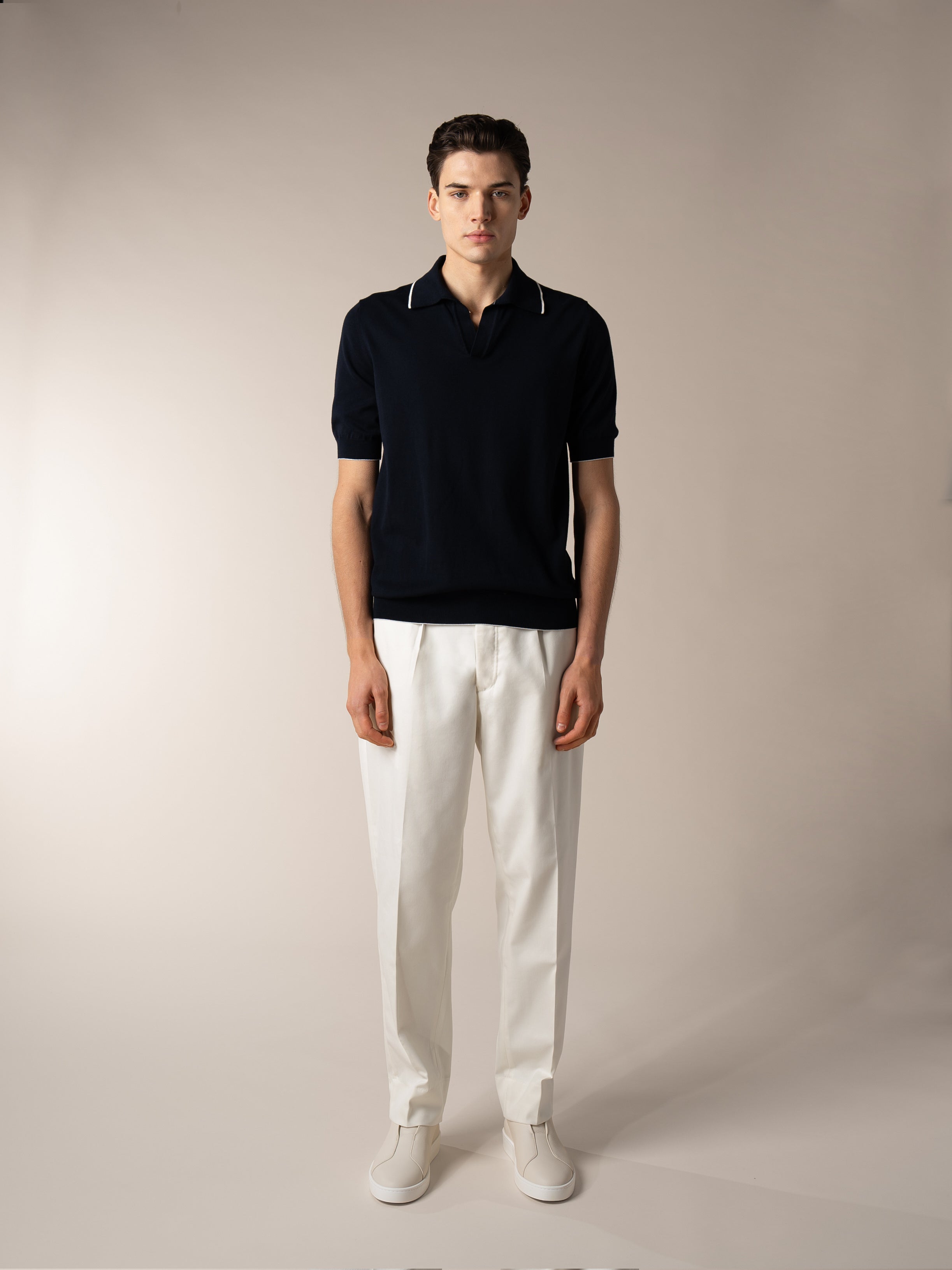 Shortsleeve Buttonless Polo Navy