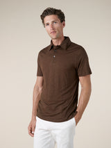 Chocolate Linen Polo Shirt