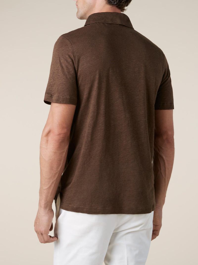 Chocolate Linen Polo Shirt