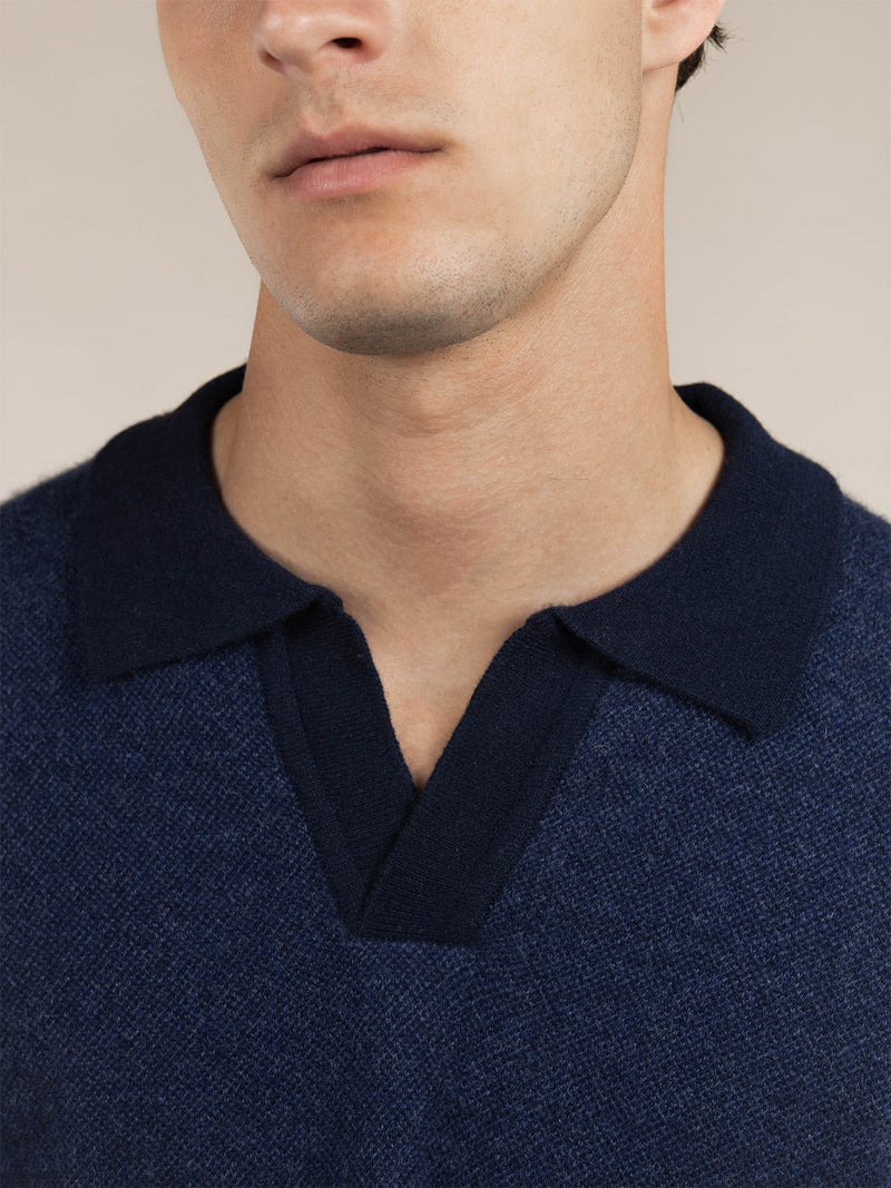 Navy Jacquard Polo