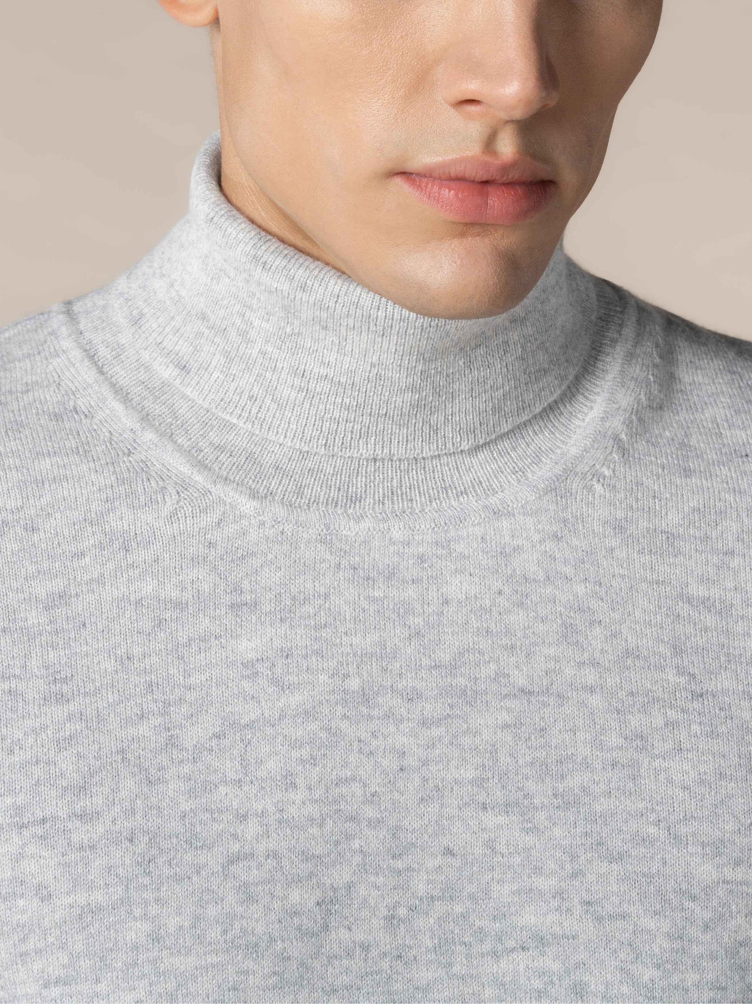 ロンハーマン カシミヤ混 サーマルニット ライトグレー S サザビーリーグ Aurélien | Cashmere Light Grey Blue Rollneck