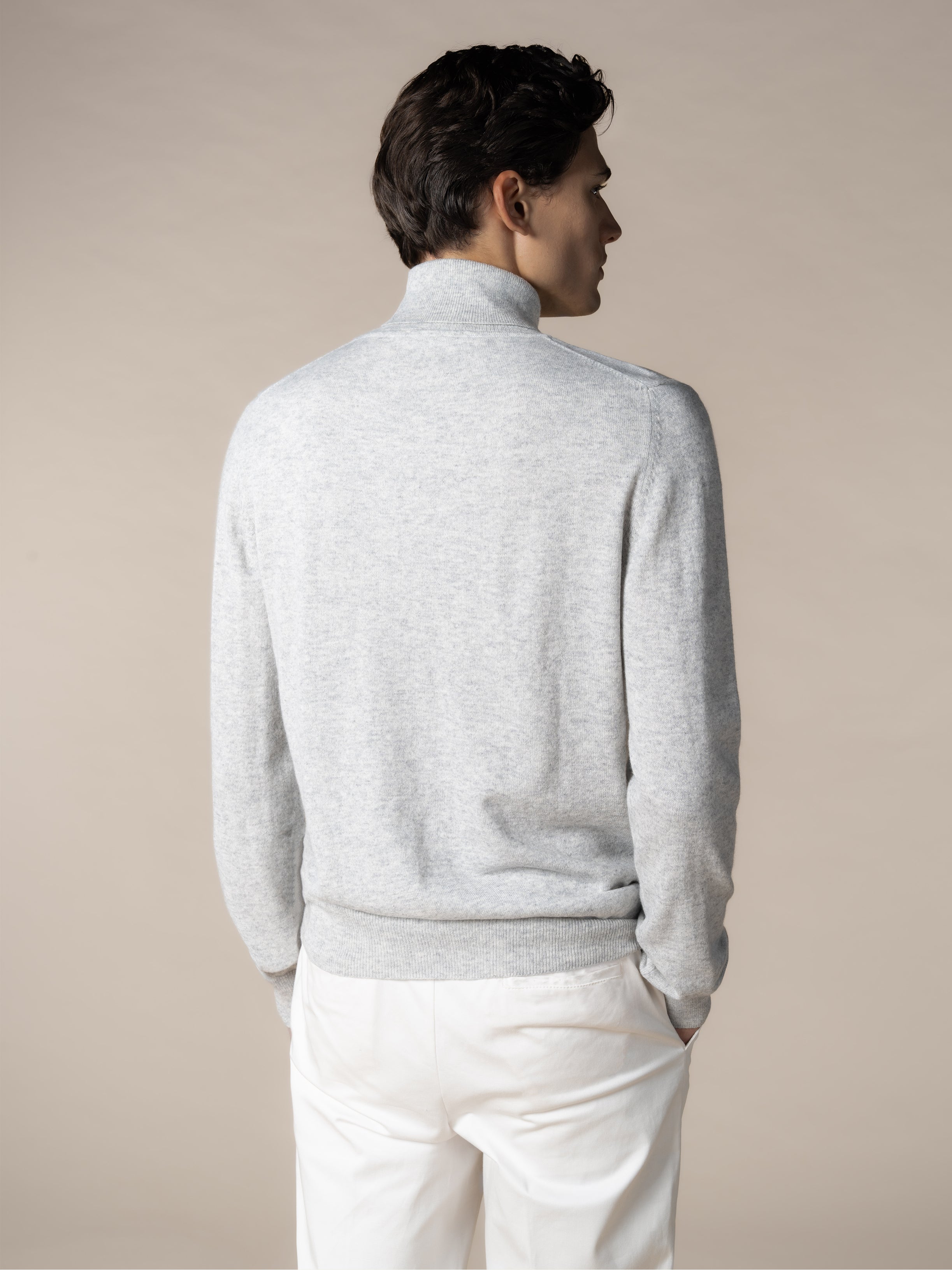 Aurélien | Cashmere Light Grey Blue Rollneck