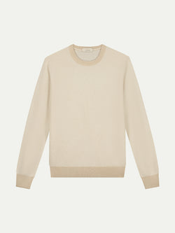 Light Beige Jacquard Crew